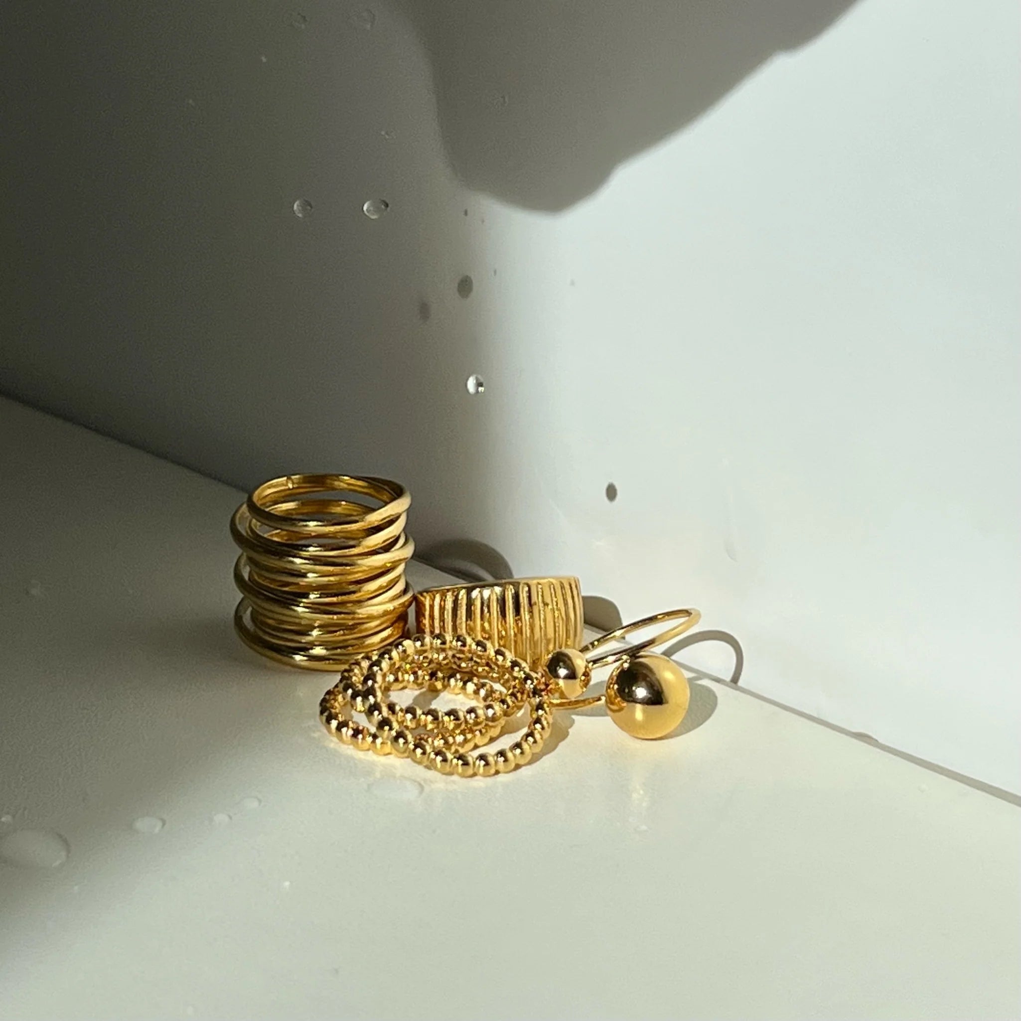 Ellie Vail Lucia Beaded Tripped Ring Set