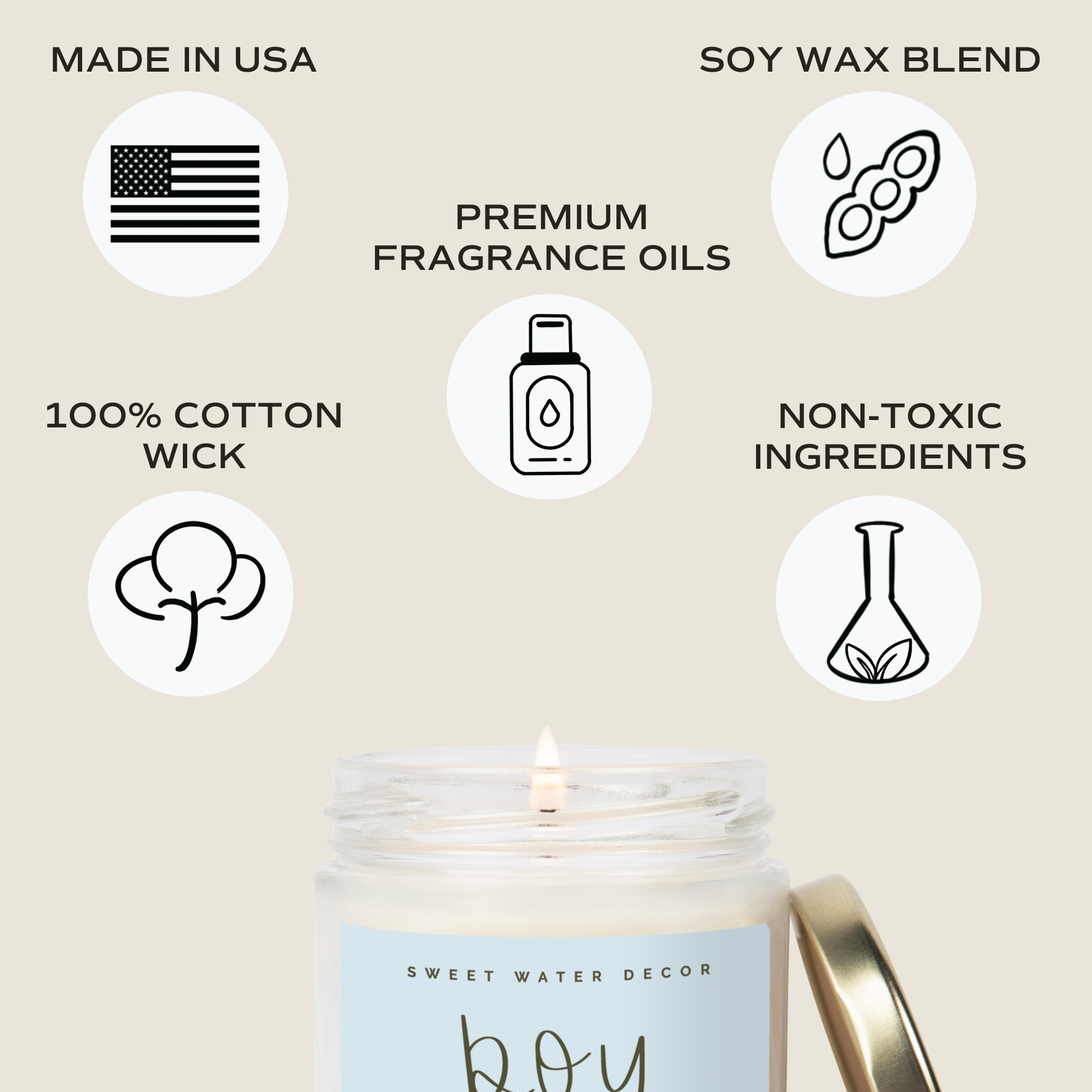 Sweet Water Decor - Boy Mom 9 oz Soy Candle - Home Decor & Gifts