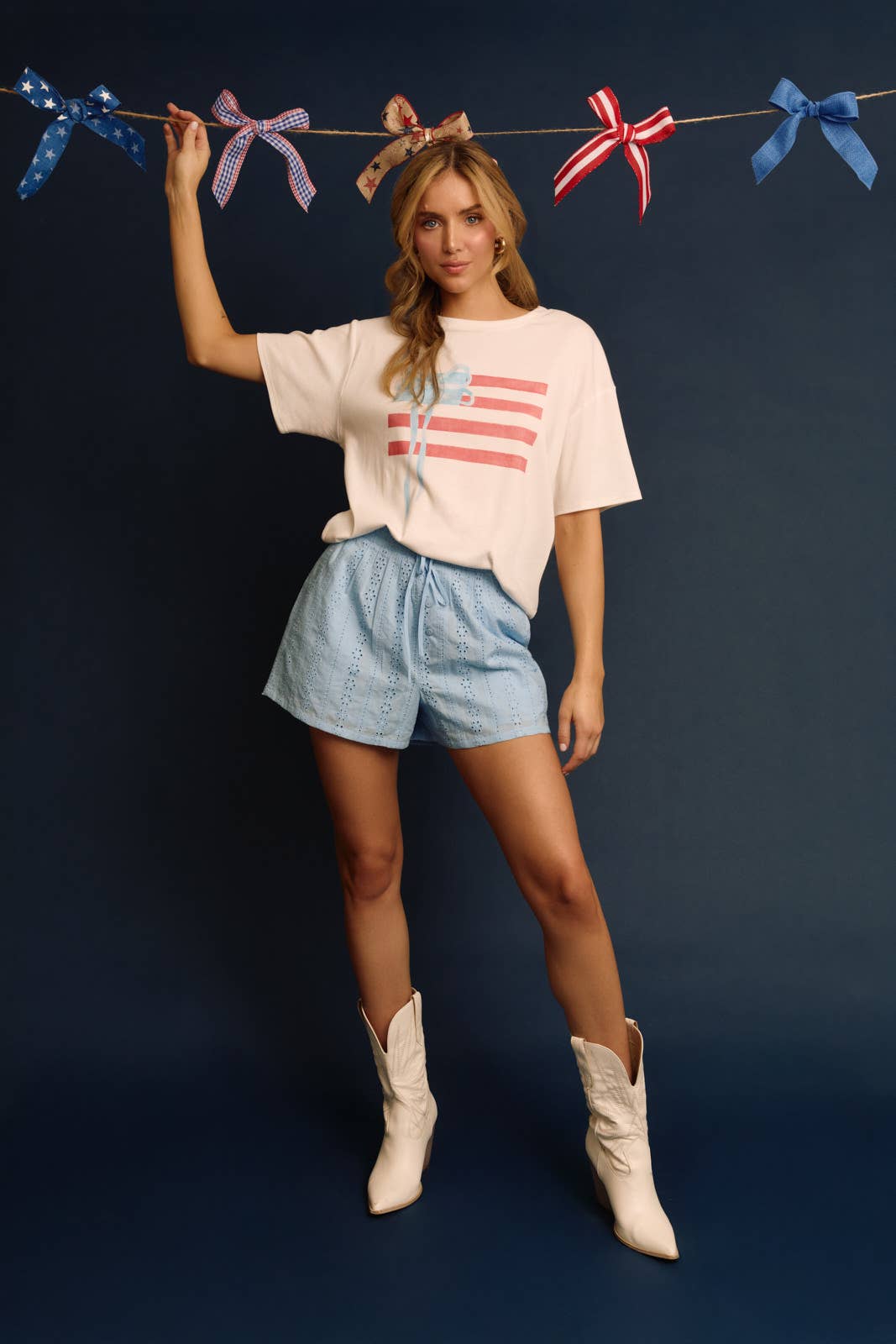 Gilli USA Bow Flag Graphic 100% Cotton Tee