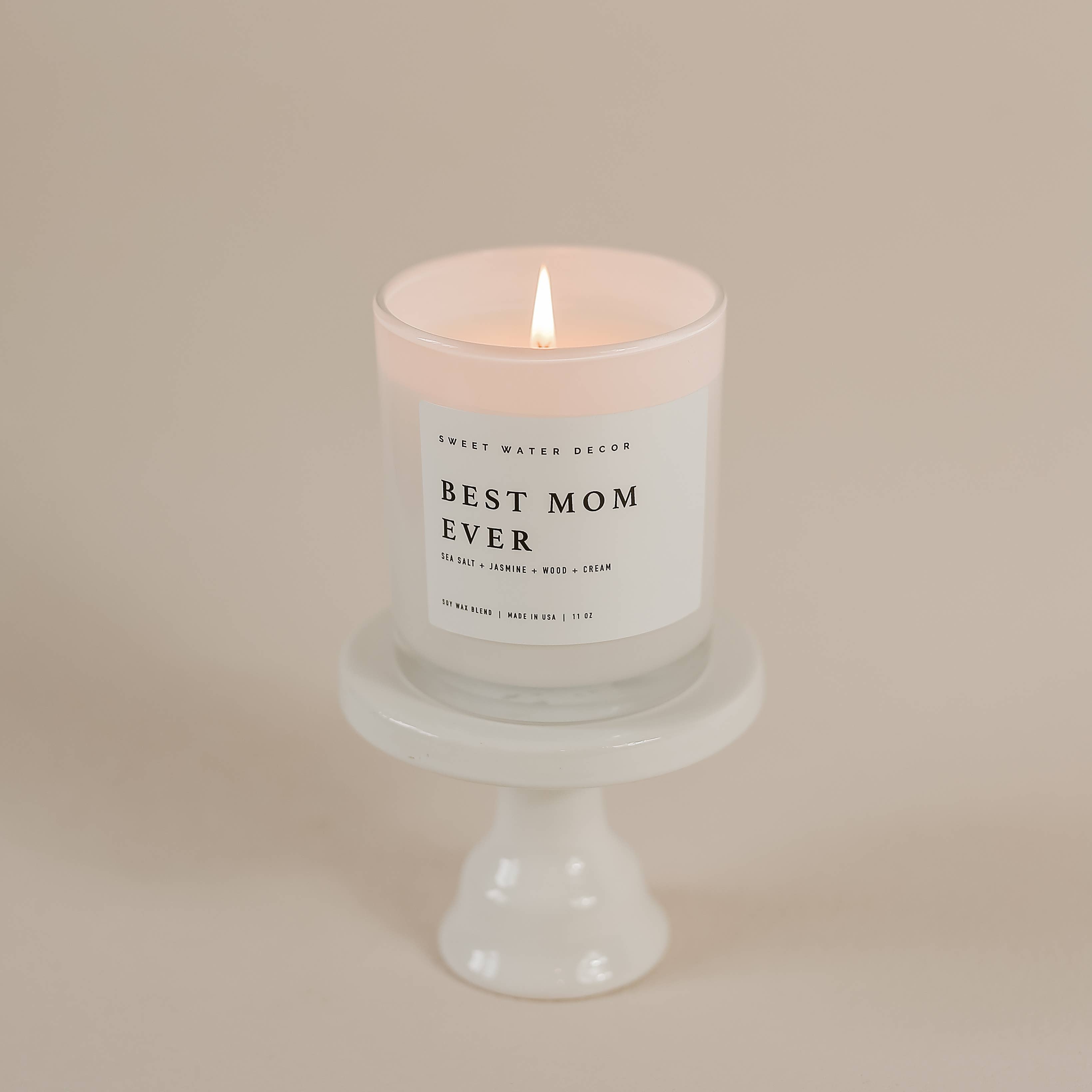Sweet Water Decor Best Mom Ever Soy Candle with Wooden Lid
