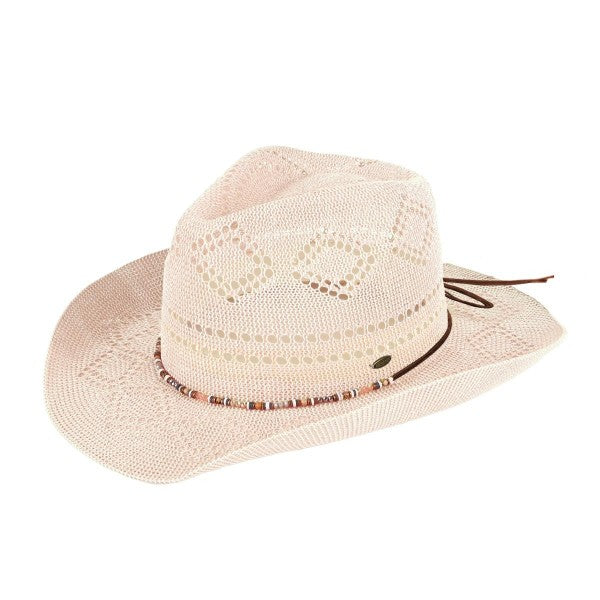 CC Woven Cowboy Hat with Beaded Band SPF +50