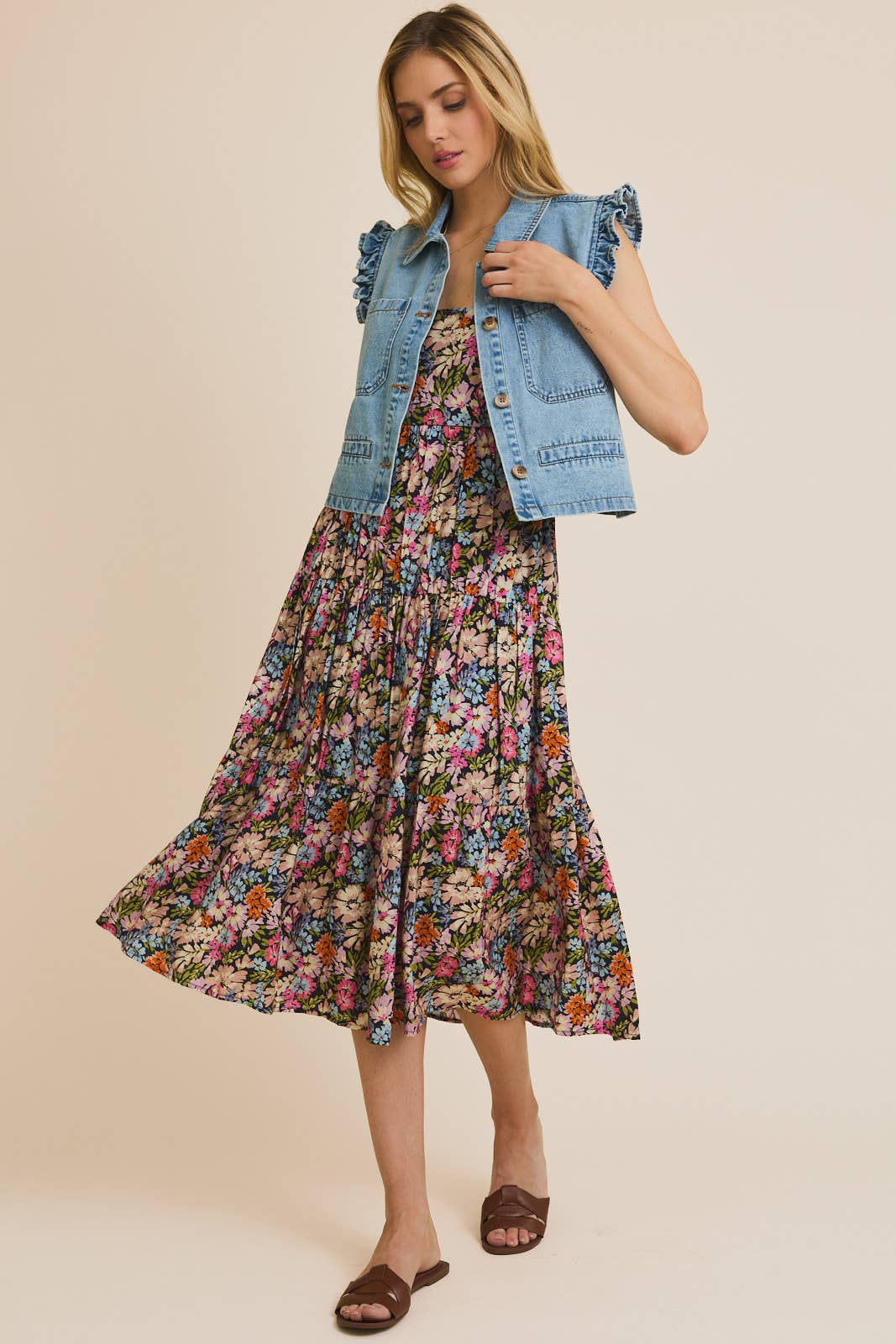 Gilli Denim Ruffle Vest