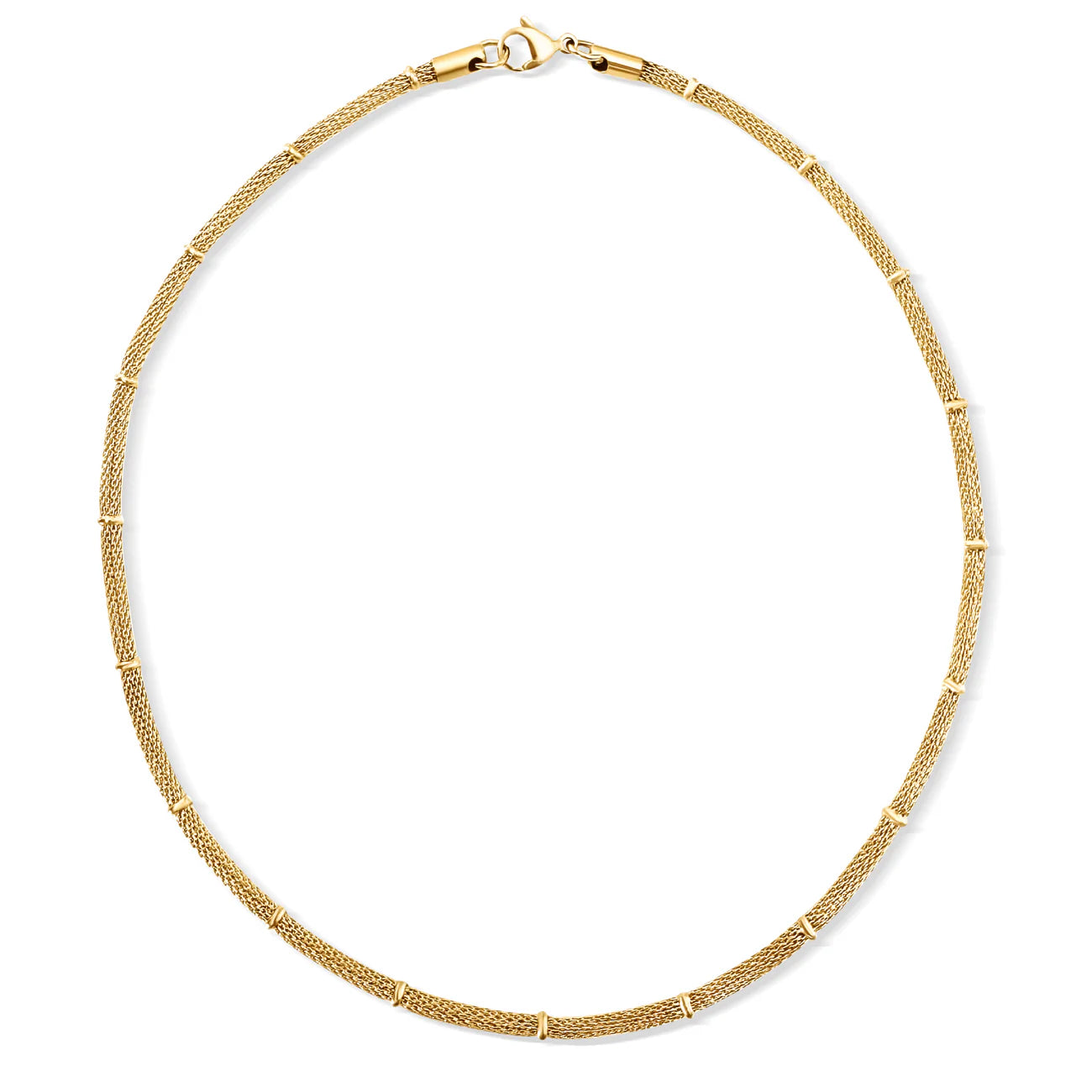 Ellie Vail Casette Beaded Round Mesh Chain Necklace