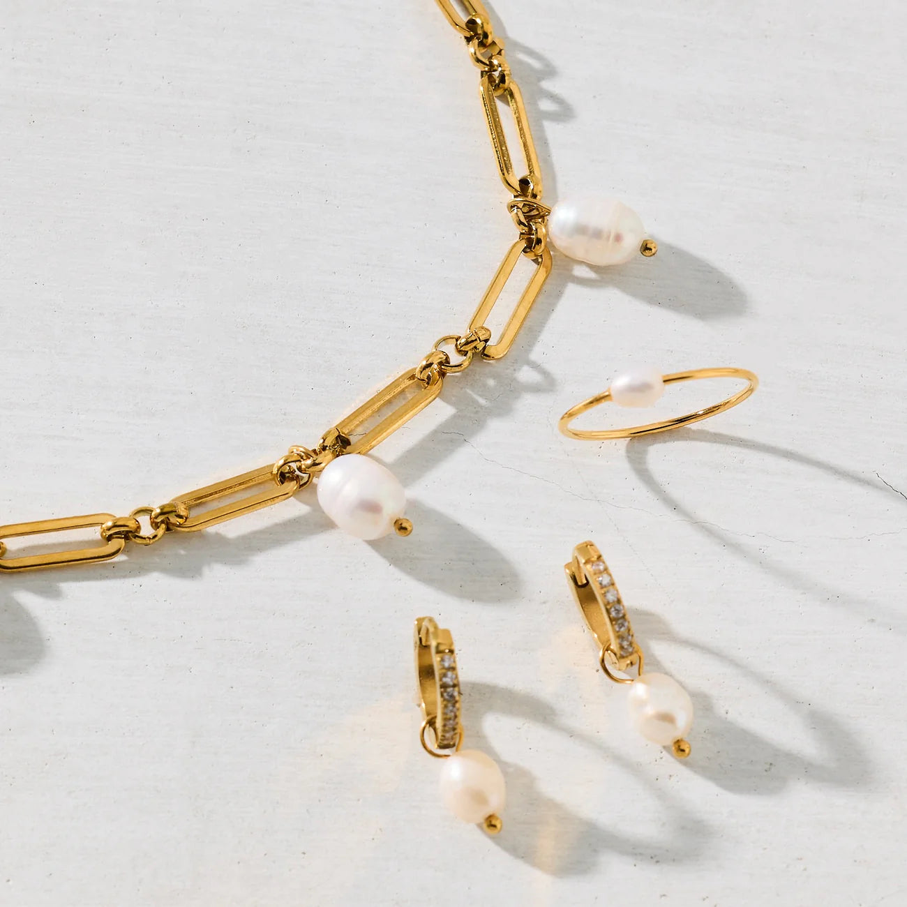 Ellie Vail Georgie Huggie Hoop Pearl Earring
