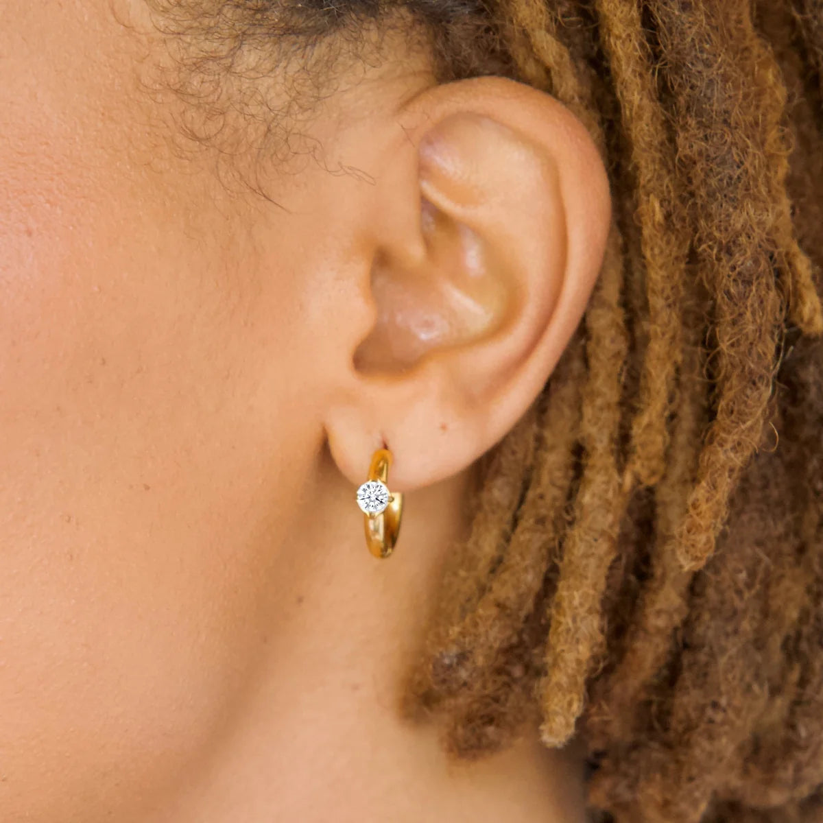 Ellie Vail Yael Solitaire Huggie Hoop Earring