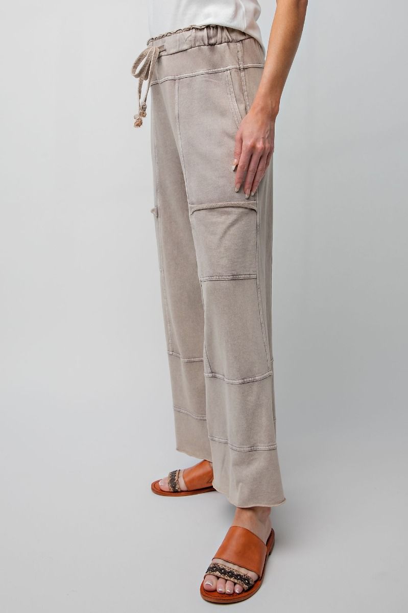Easel Mineral Washed Terry Knit Pants