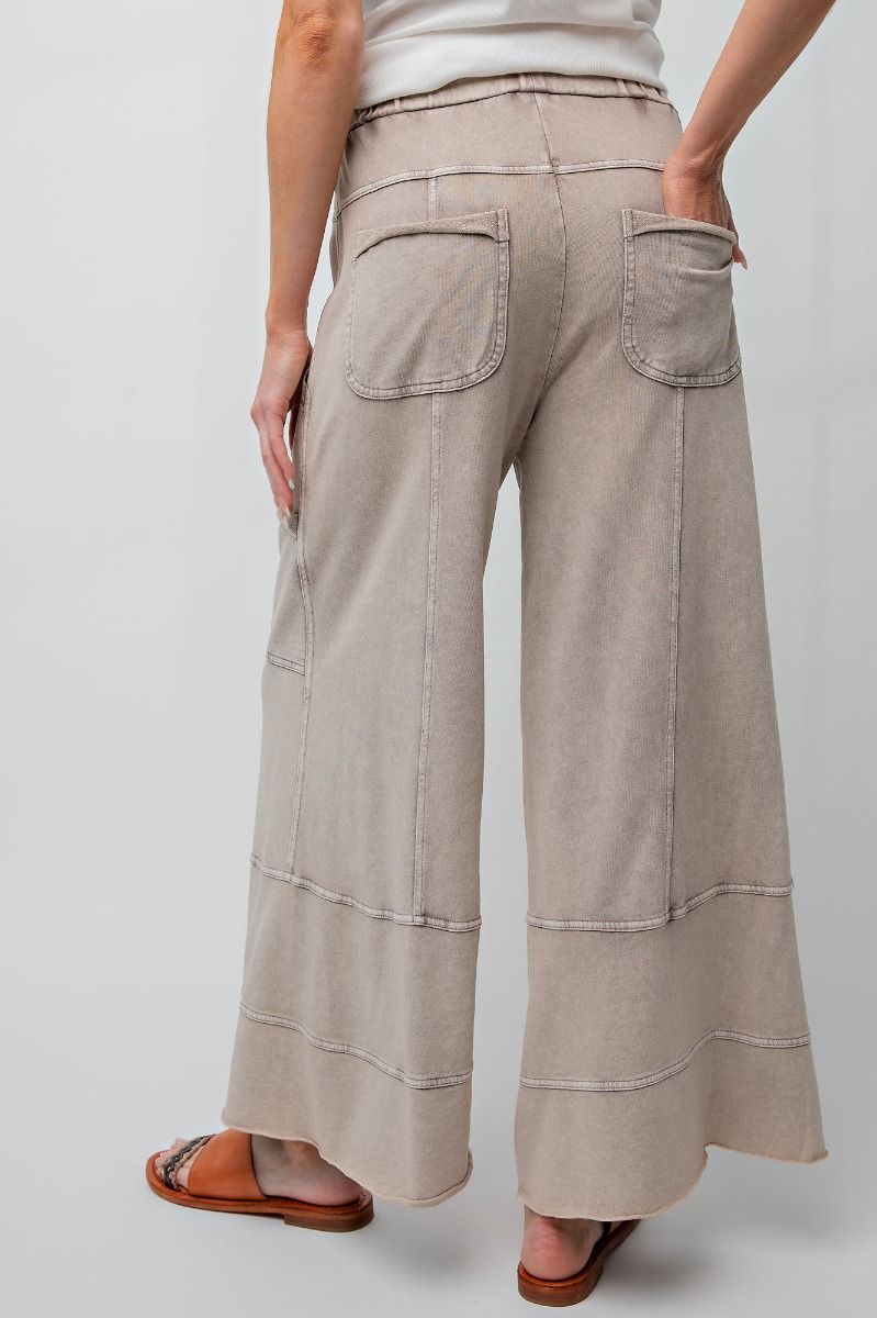 Easel Mineral Washed Terry Knit Pants