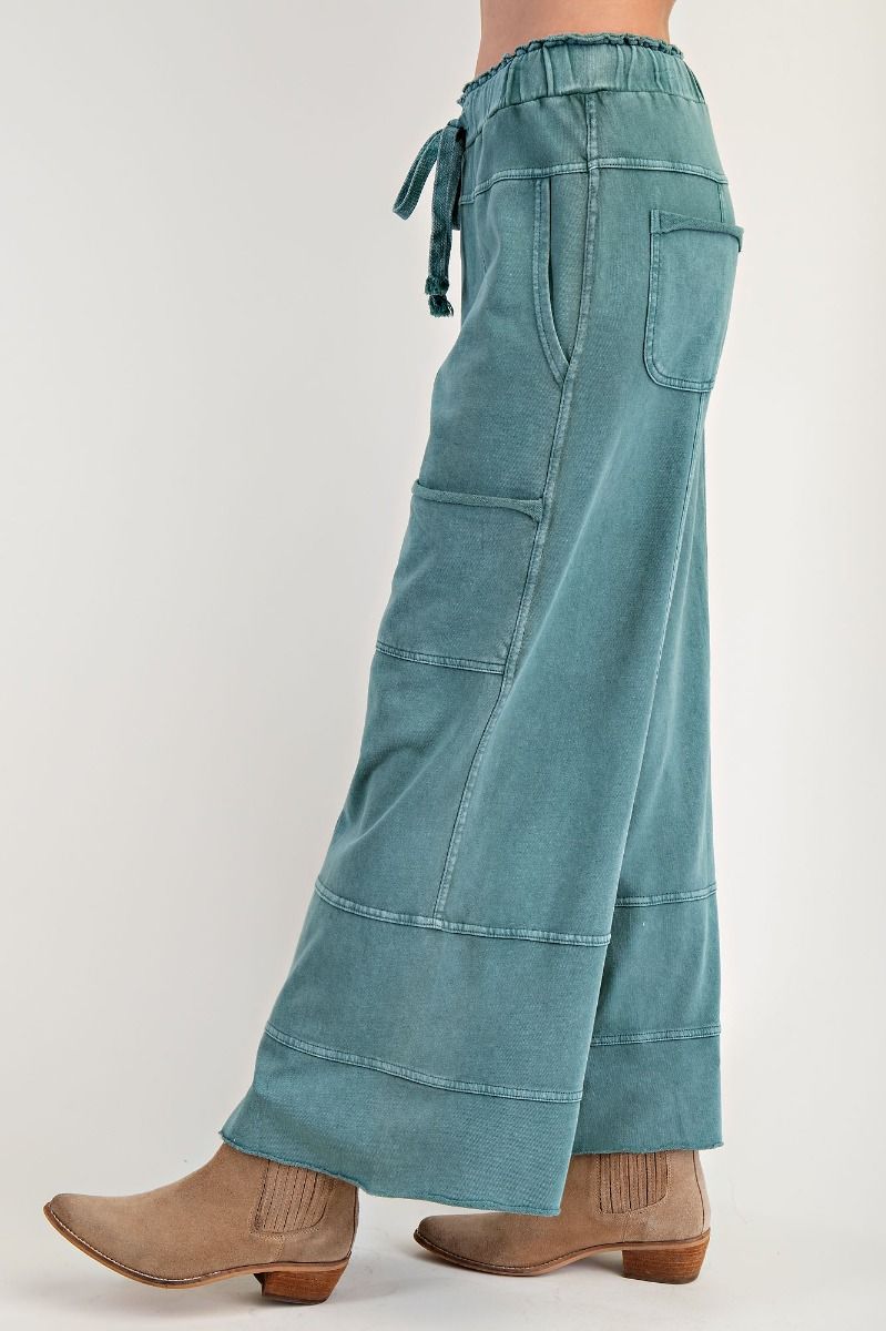 Easel Mineral Washed Terry Knit Pants