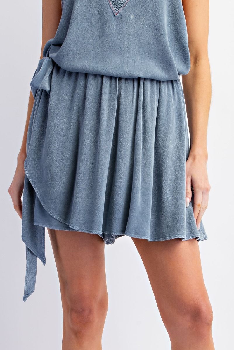 Easel Mineral Washed Rayon Skort