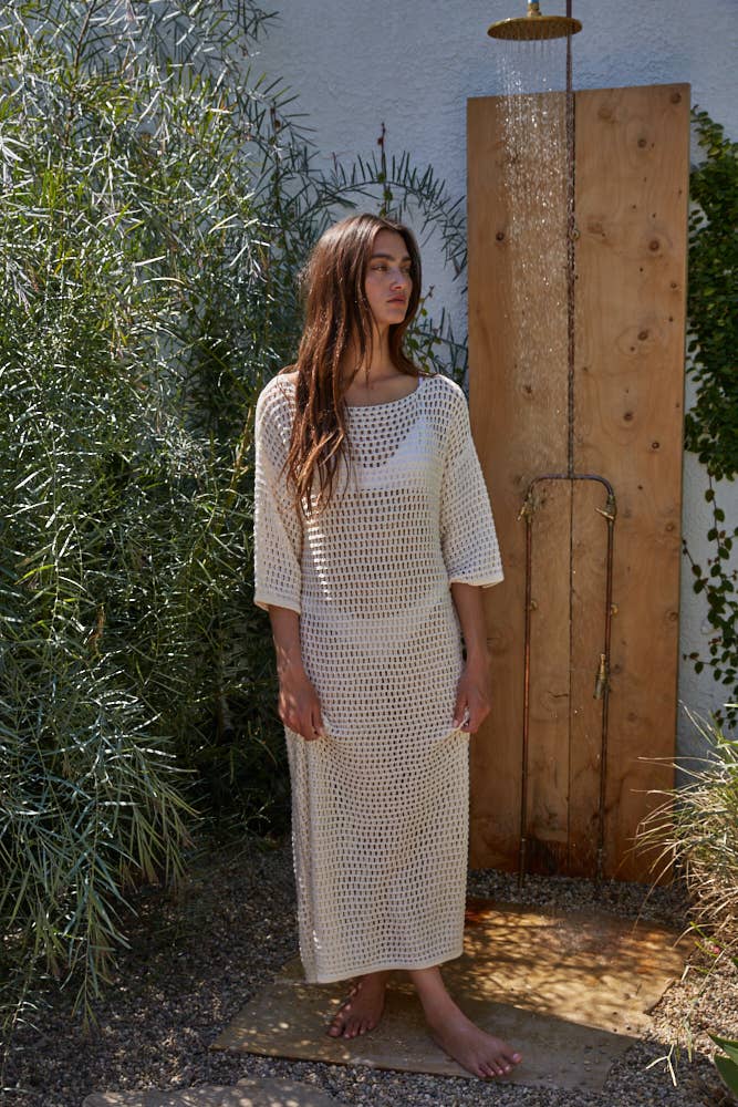 By Together Knit Sweater See Through Beach Dress Maxi