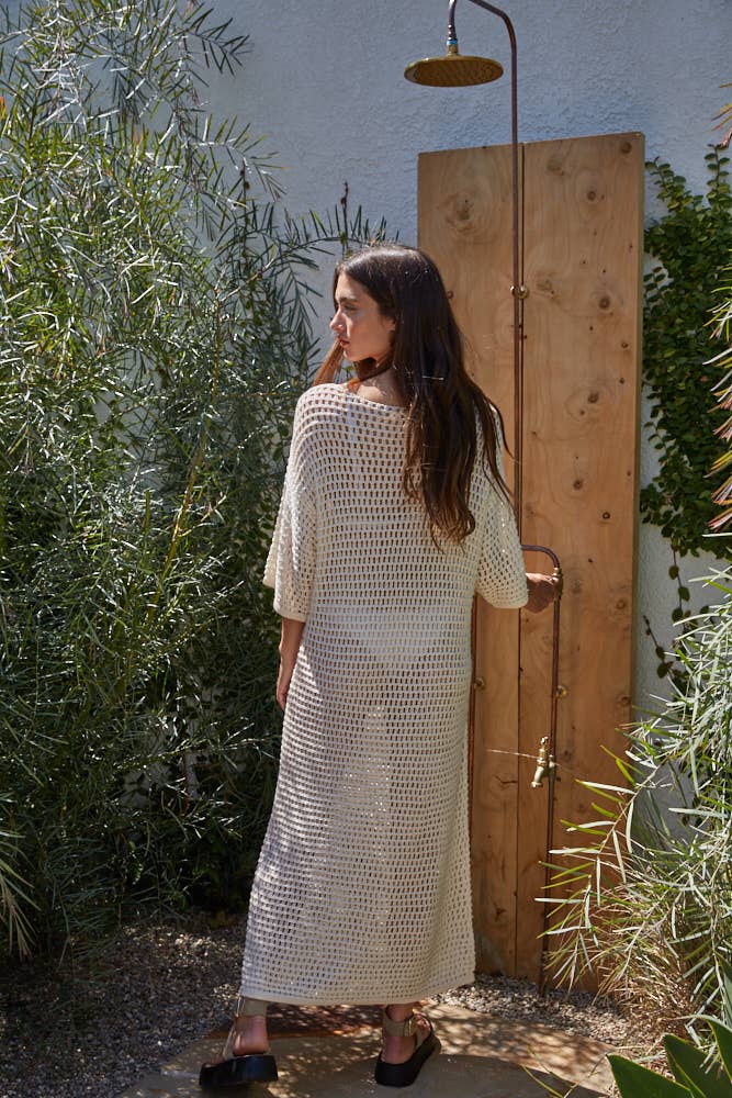 By Together Knit Sweater See Through Beach Dress Maxi