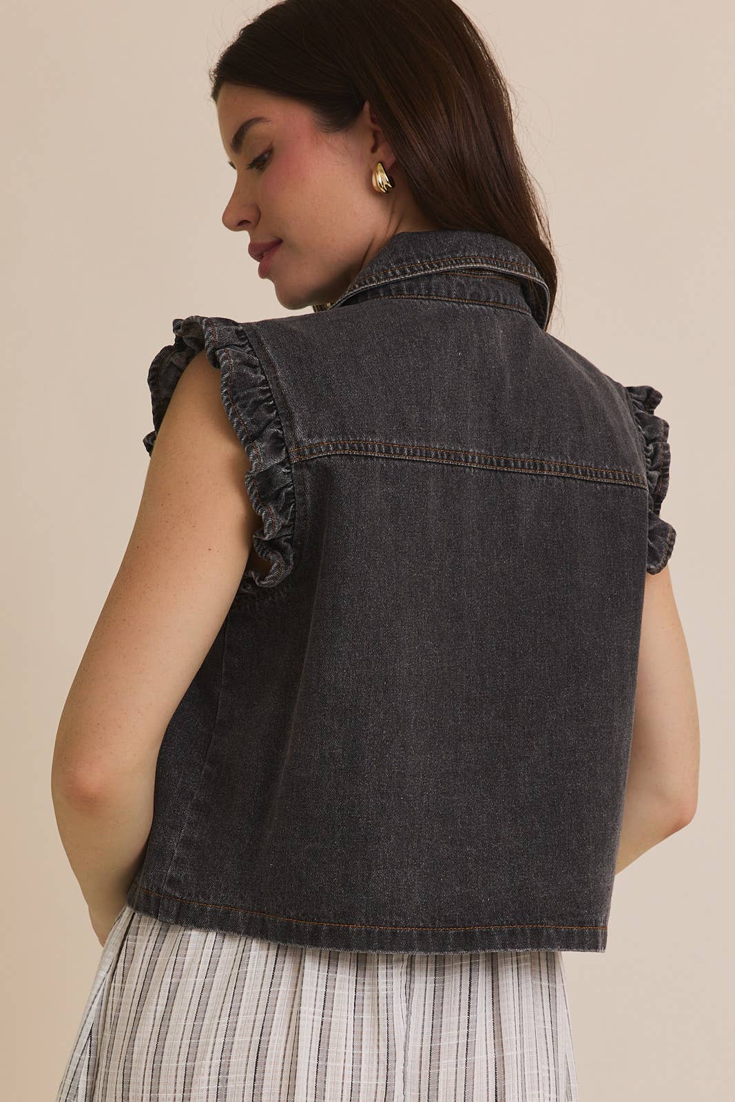 Gilli Denim Ruffle Vest