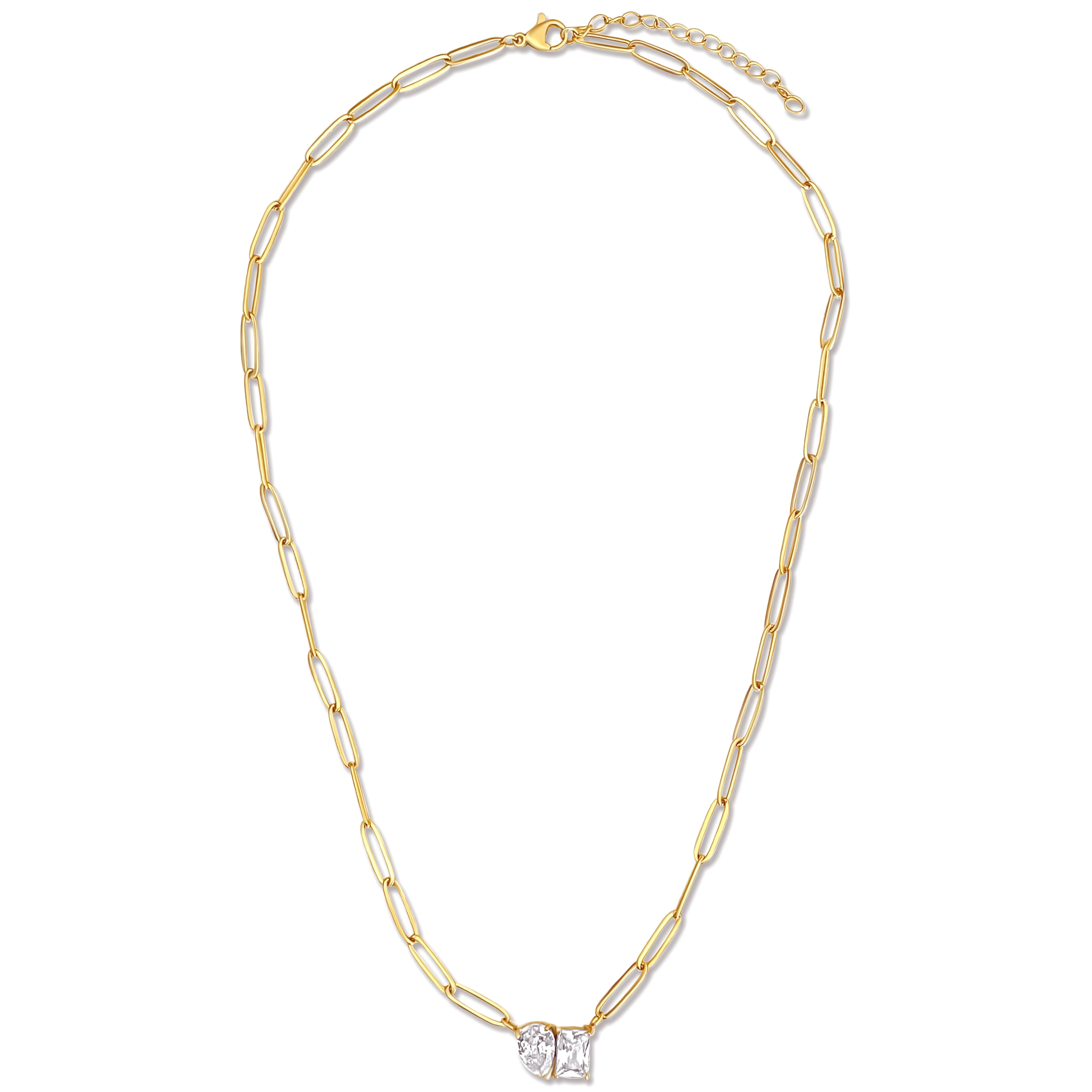 Ellie Vail Cecilia Toi et Moi Gold Necklace