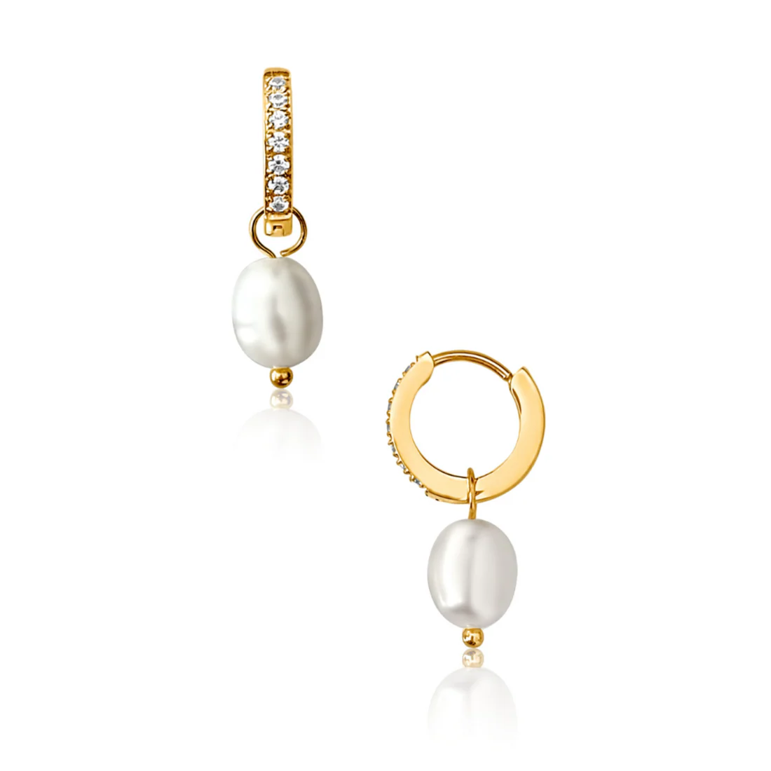 Ellie Vail Georgie Huggie Hoop Pearl Earring