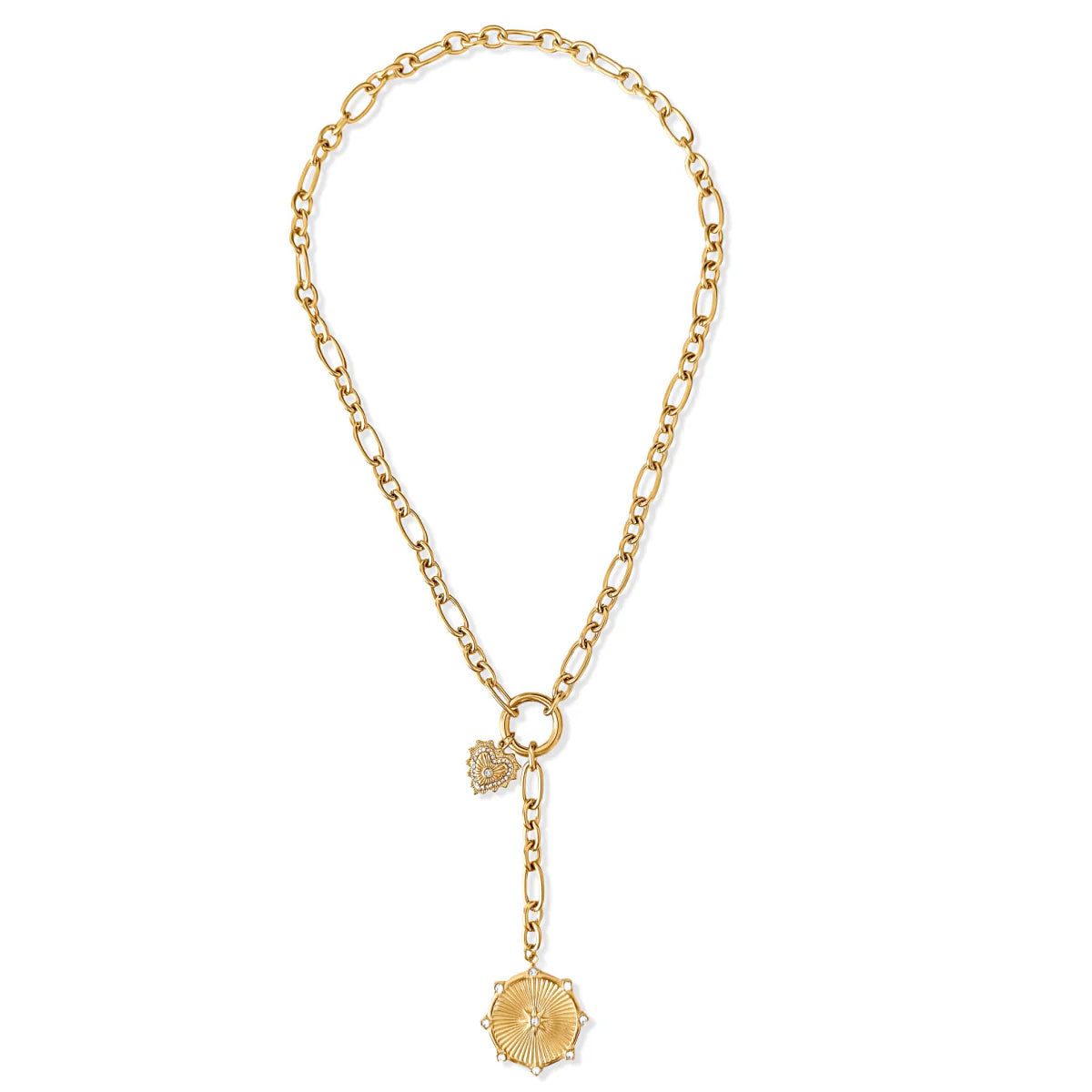 Ellie Vail Linden Toggle Chain Medallion Lariat Necklace