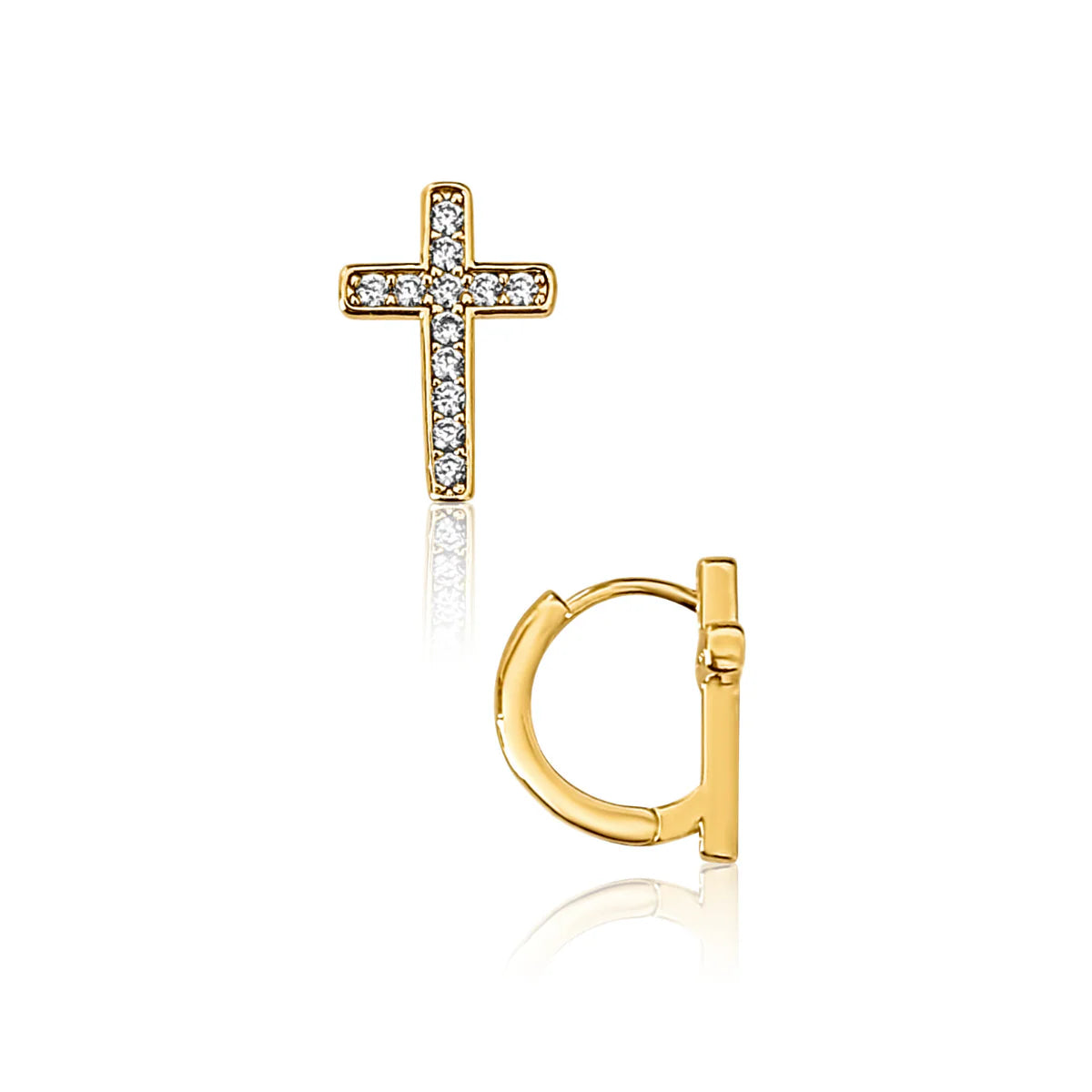 Ellie Vail Ridge Cross Huggie Hoop Earring