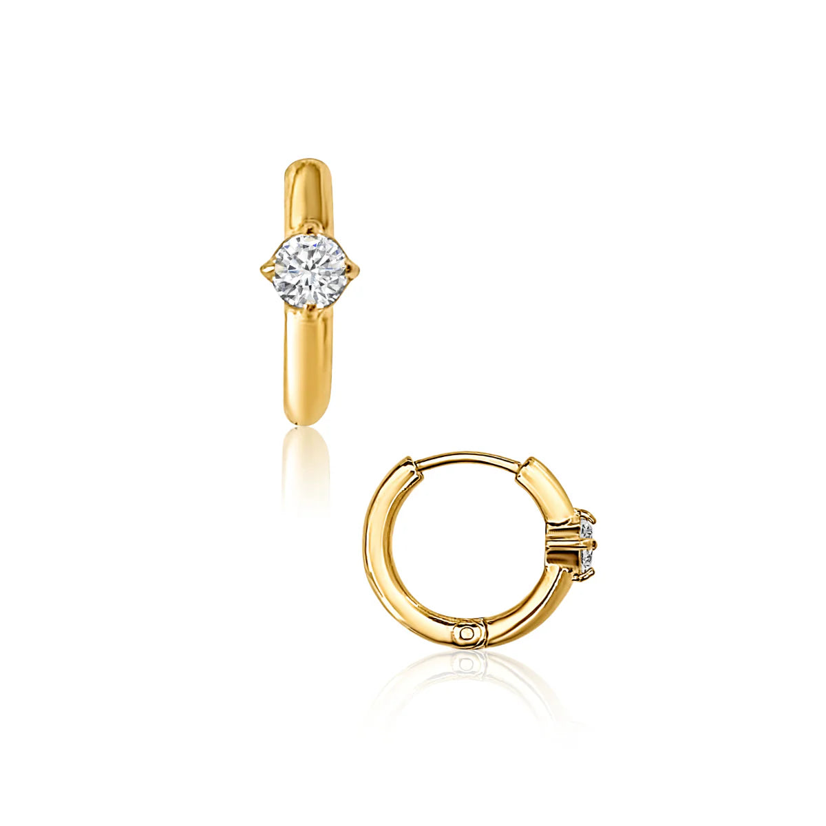 Ellie Vail Yael Solitaire Huggie Hoop Earring