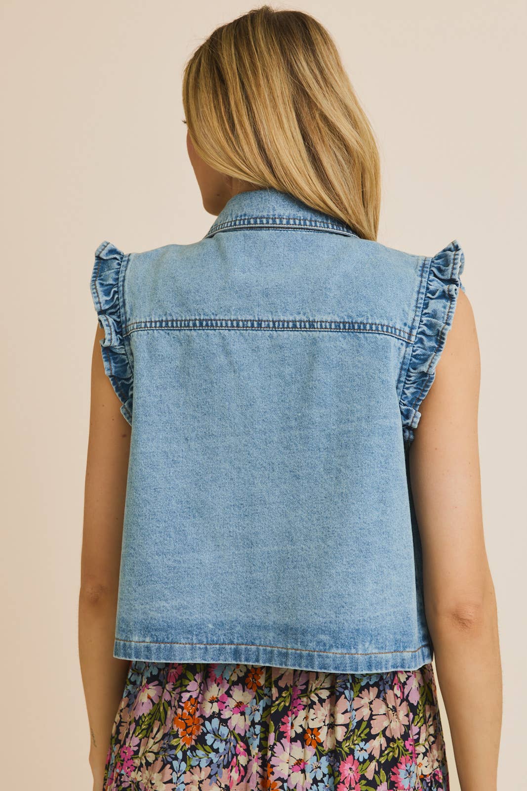 Gilli Denim Ruffle Vest