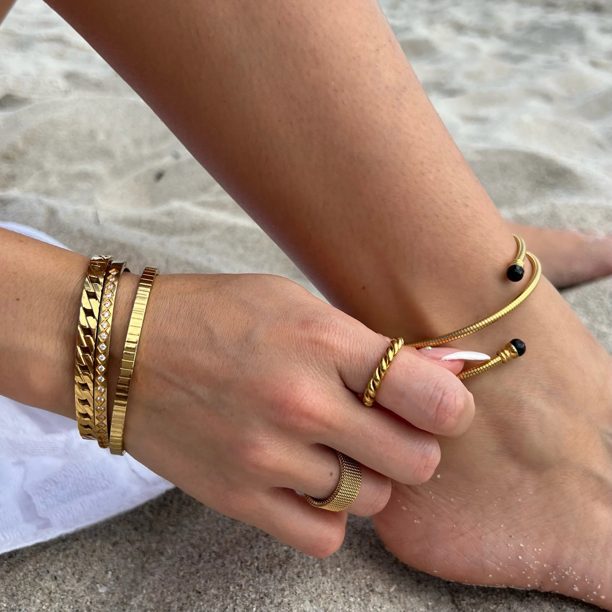 Ellie Vail Jamelia Coil Wrap Gold Bracelet / Anklet