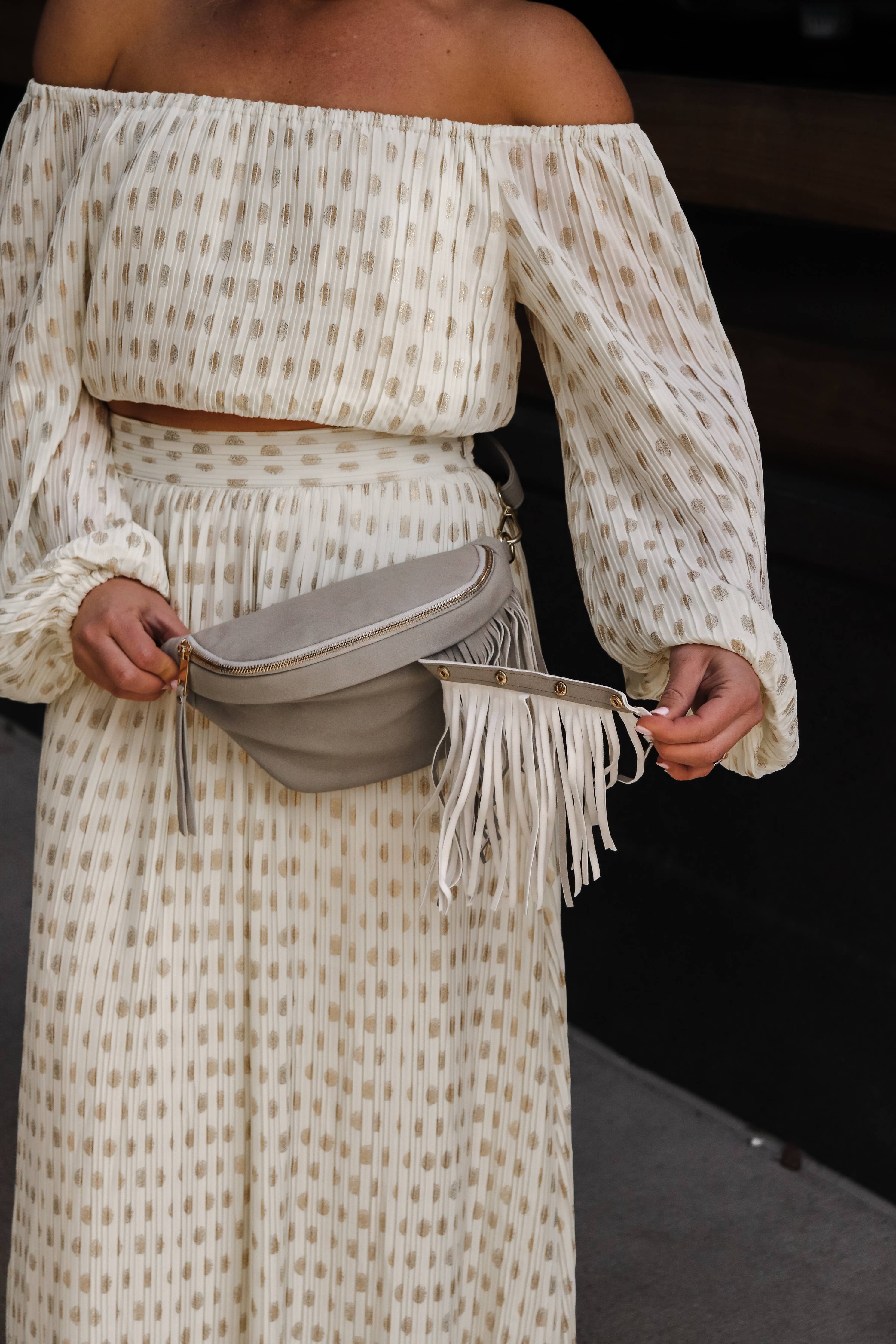 Thomas & Lee Belt Bag with Removable Fringe