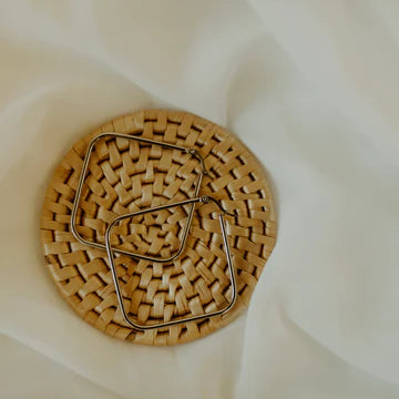 3 Souls Lady Boss Square Hoop Earring in Gold or Silver