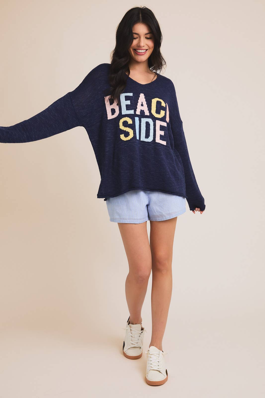 Gilli V-Neck Beachside Knit Sweater