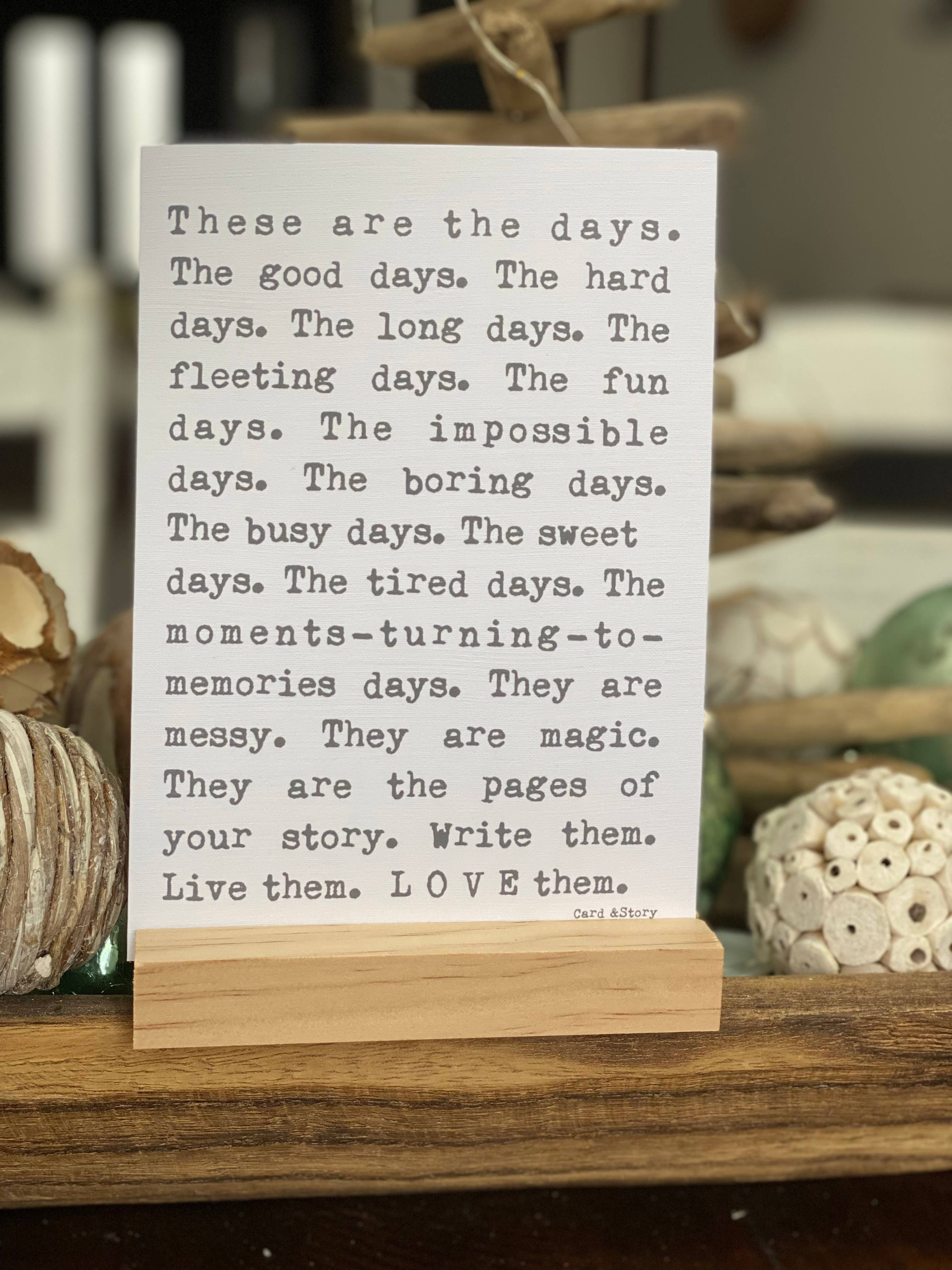 Card & Story These are the Days Framable Print