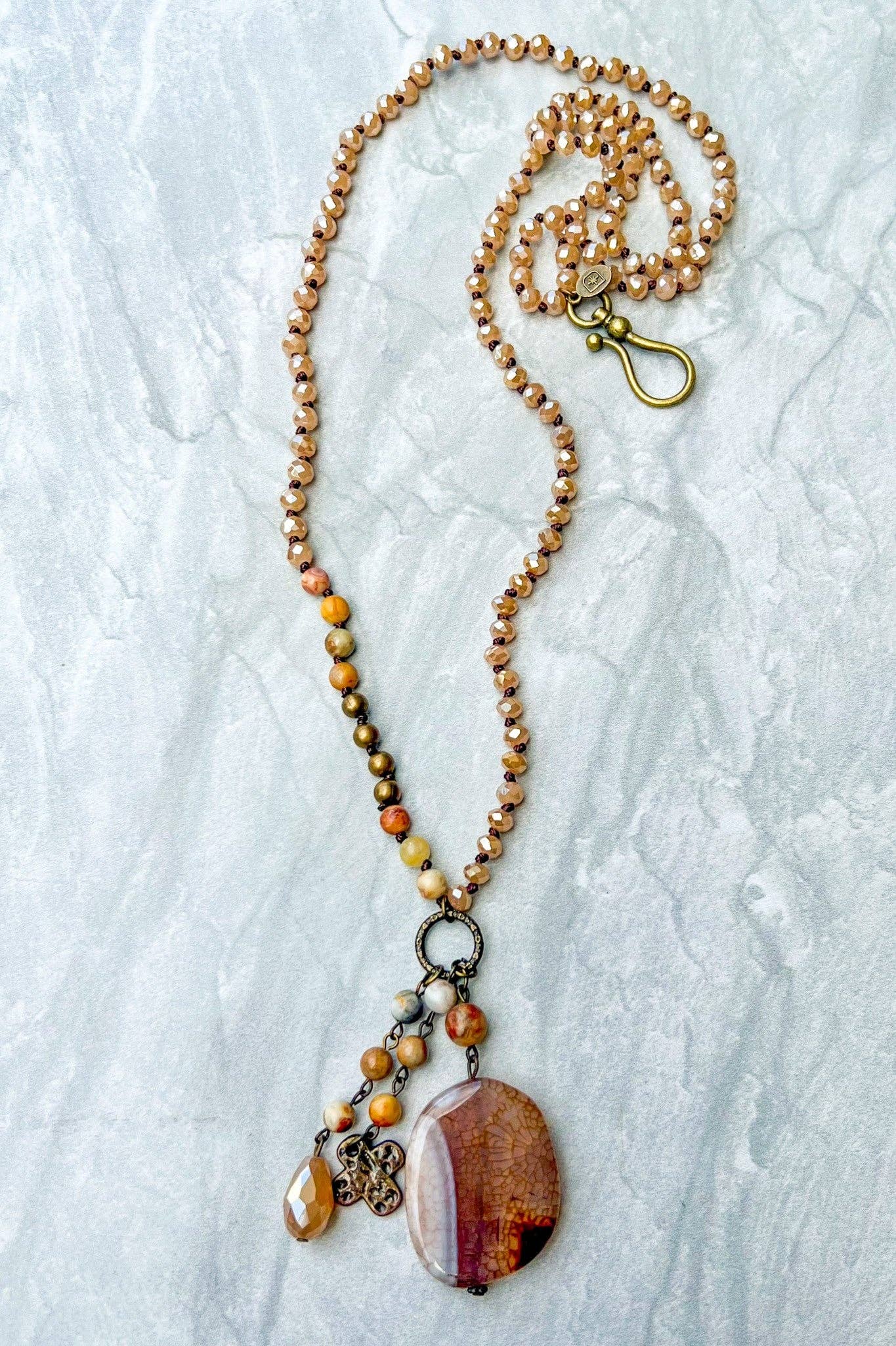 Dylan Designs - Gizelle Necklace in Taupe Mix