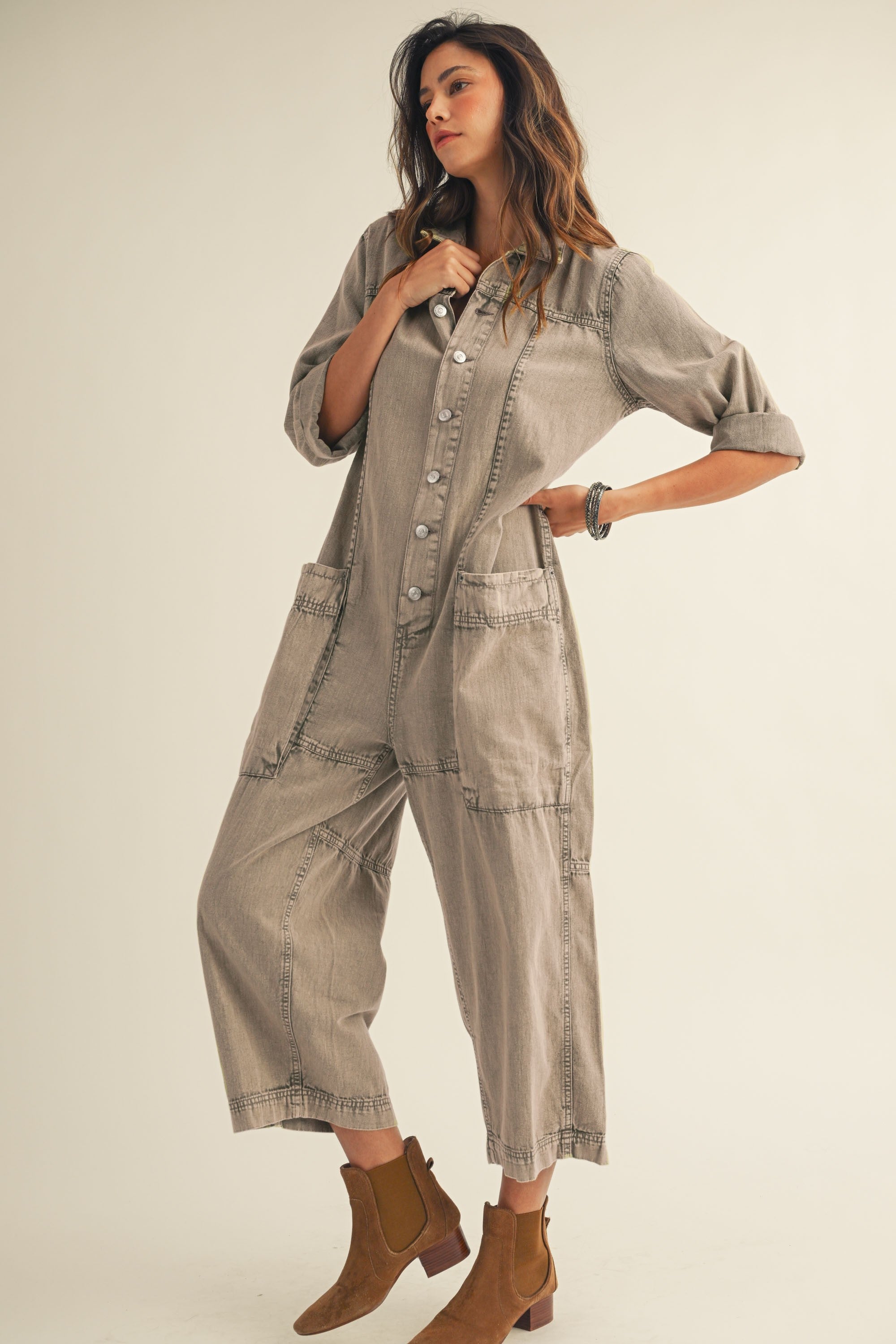 LovLov Relaxed Vintage Wash Jumpsuit