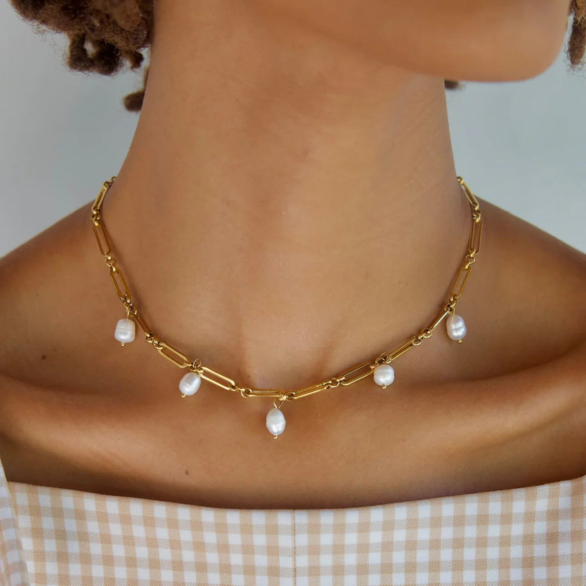 Ellie Vail Kendall Toggle Chain Pearl Necklace