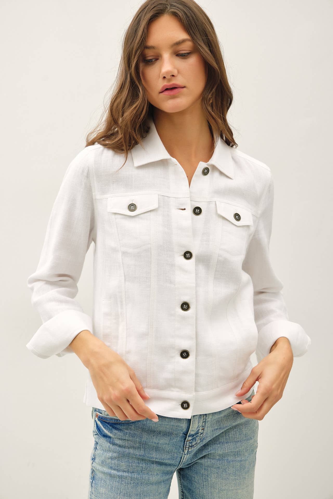 Be Cool Linen Trucker Jacket
