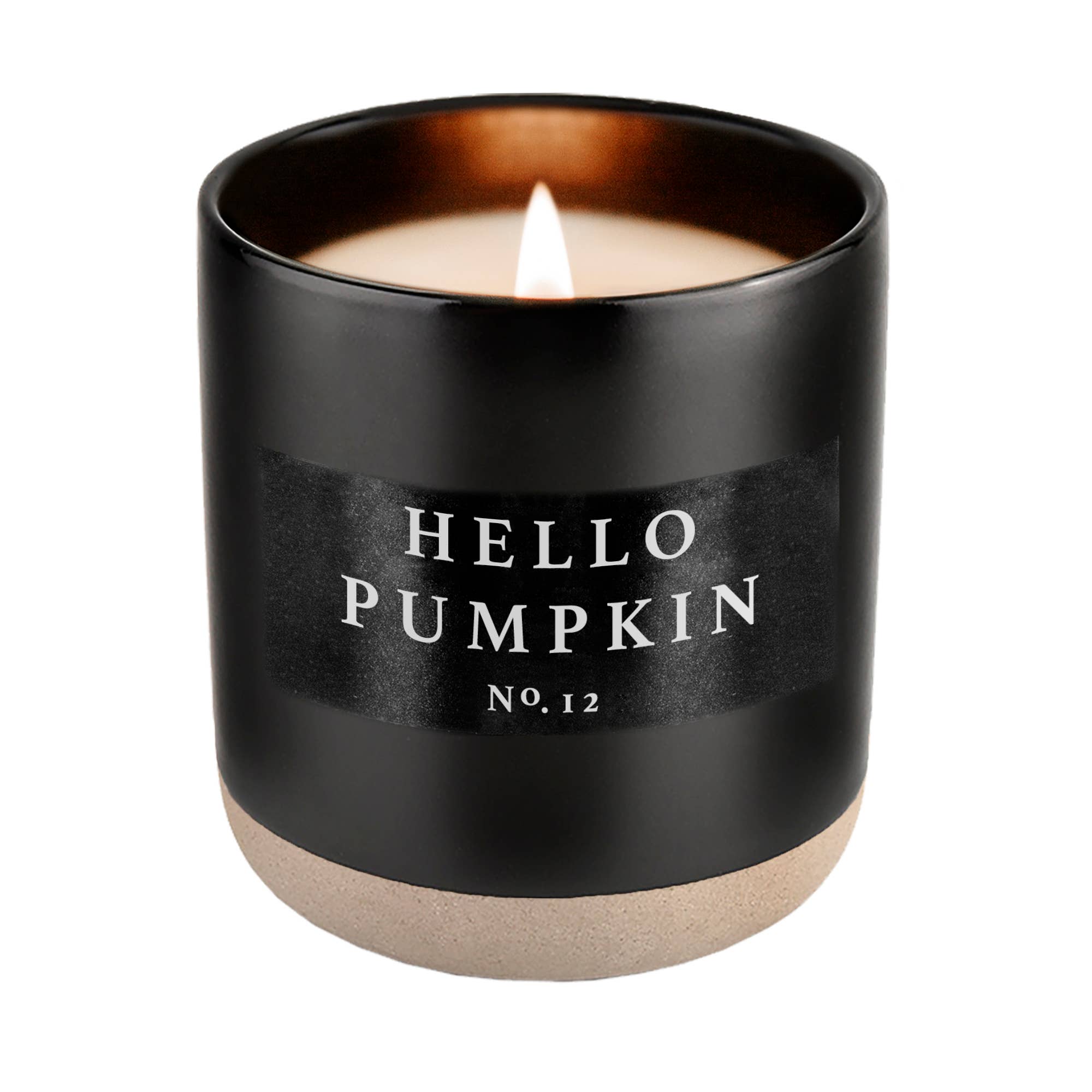 Sweet Water Decor - Hello Pumpkin 12 oz Soy Candle in Black Stone Container