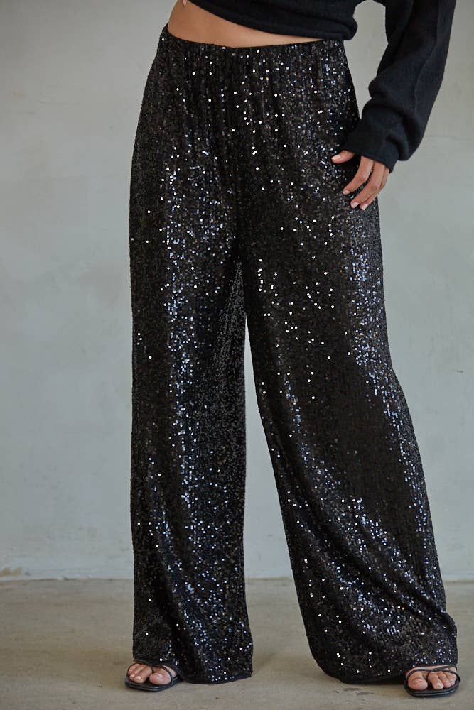 By Together Flashback Sequin Wide Leg Pants