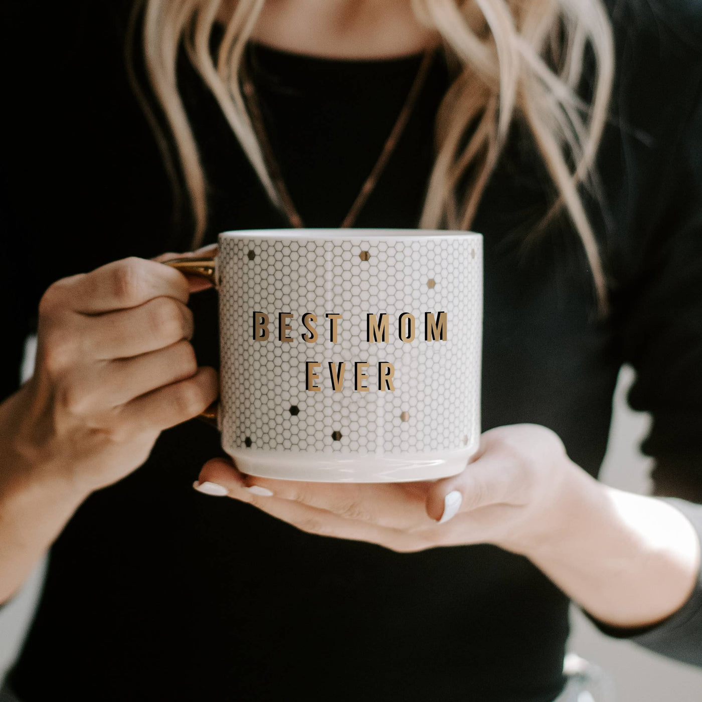 Sweet Water Decor Best Mom Ever Gold Tile Coffee Mug