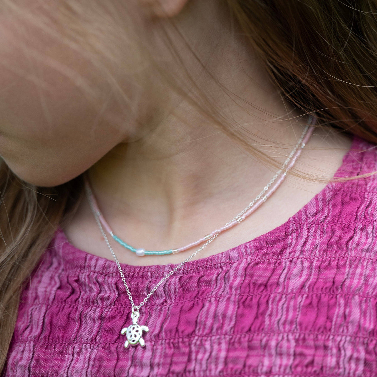 K'lani - Embrace - Silver Sea Turtle Necklace Set
