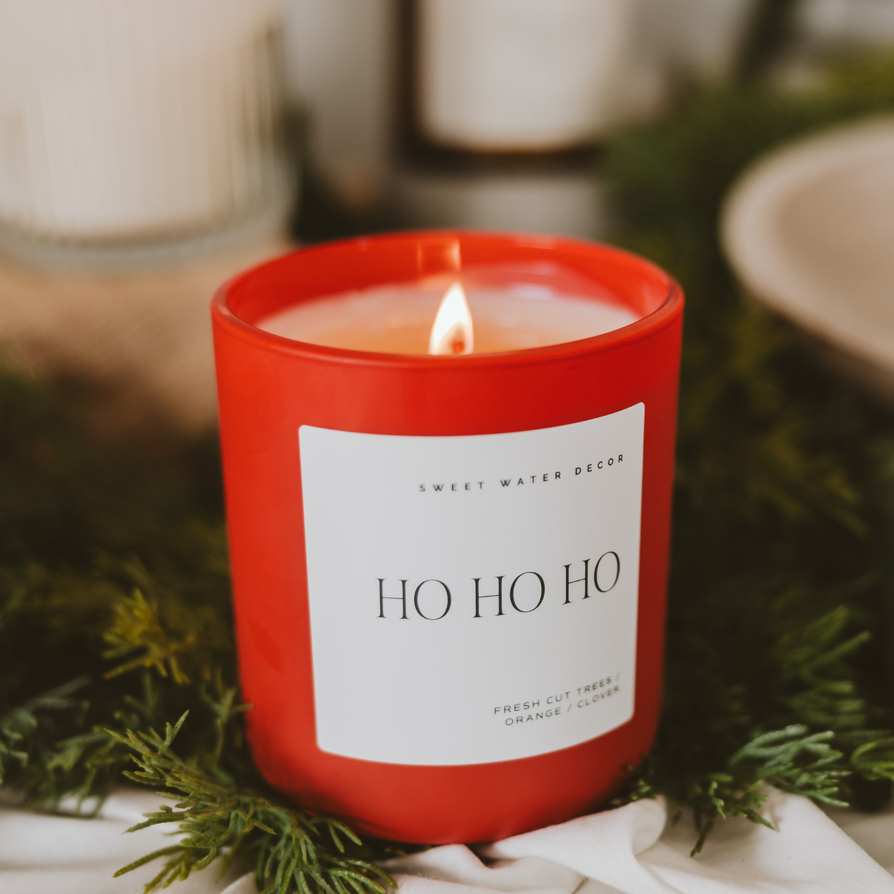 Sweet Water Decor - Ho Ho Ho 15 oz Soy Candle in Red Vessel