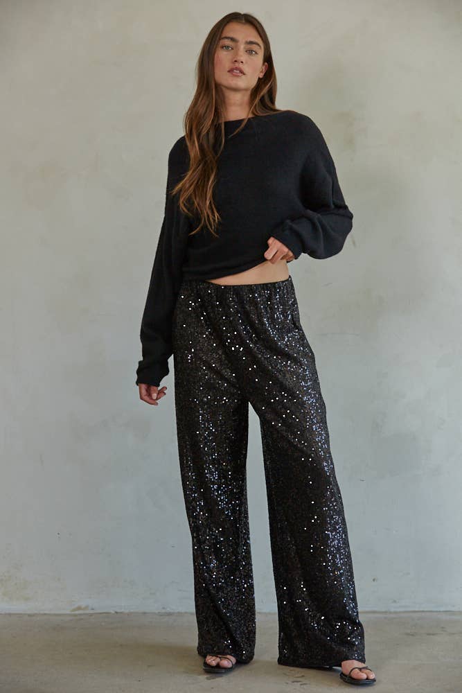 By Together Flashback Sequin Wide Leg Pants