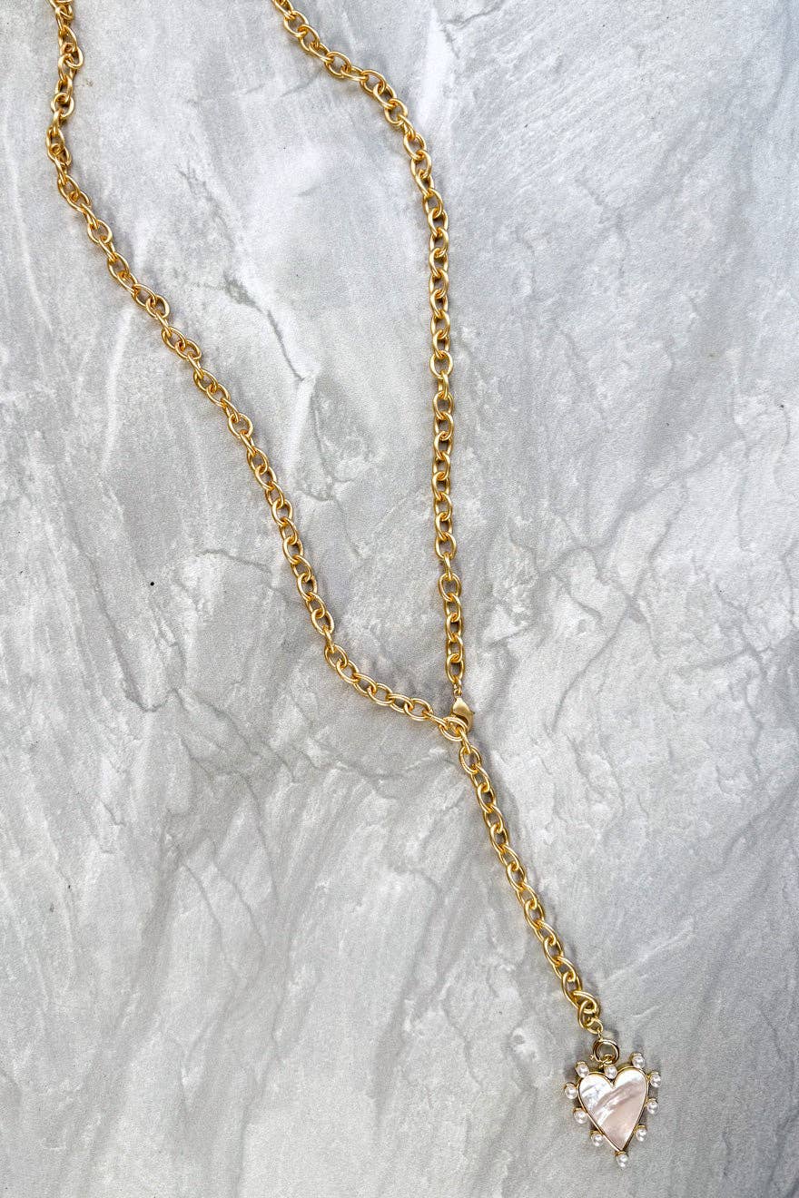 Dylan Designs - Spotted Heart Long Necklace