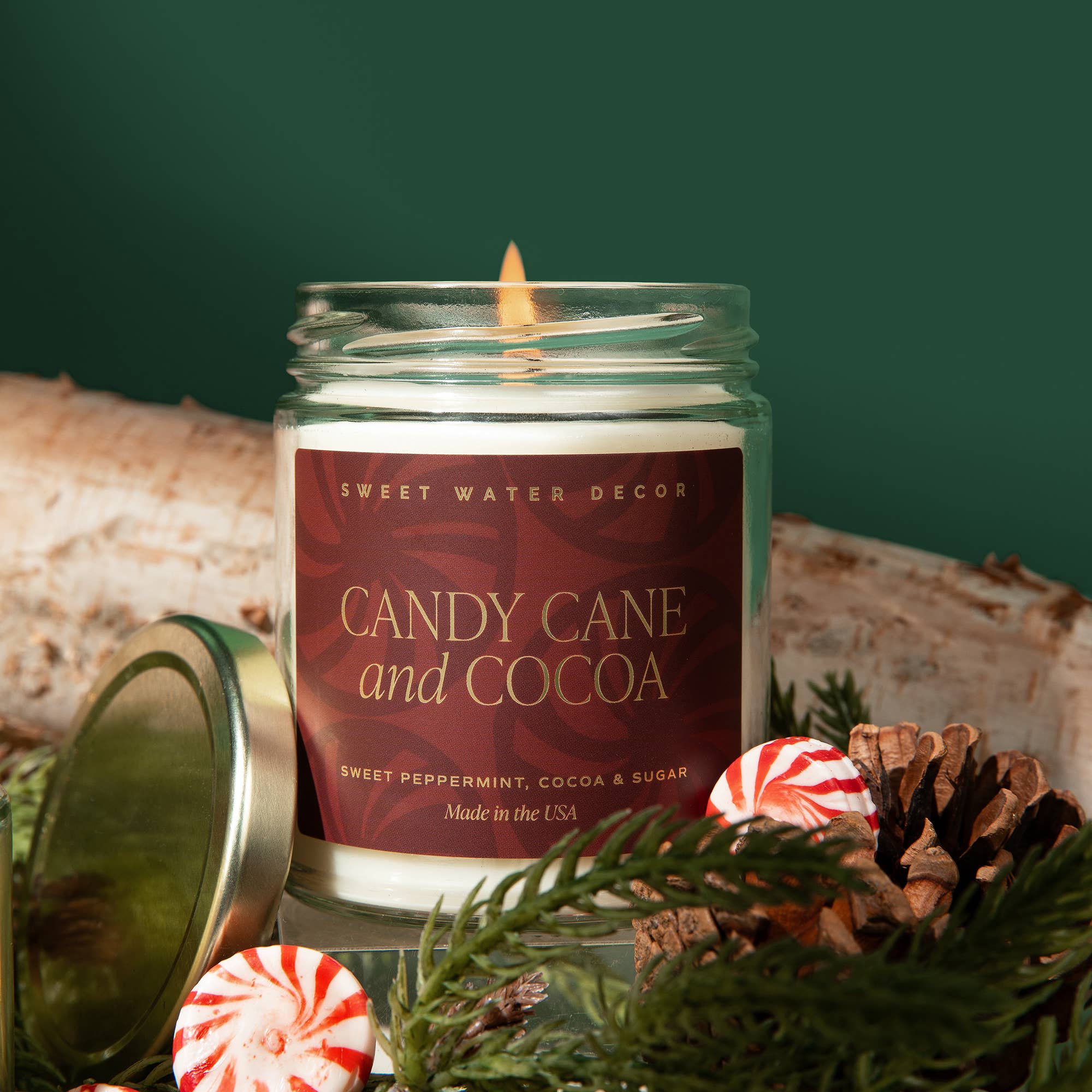 Sweet Water Decor Candles Candy Cane & Cocoa