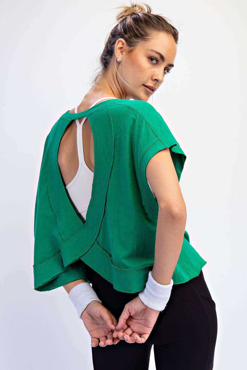 Rae Mode Cotton Slub Open Back Top