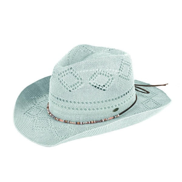 CC Woven Cowboy Hat with Beaded Band SPF +50