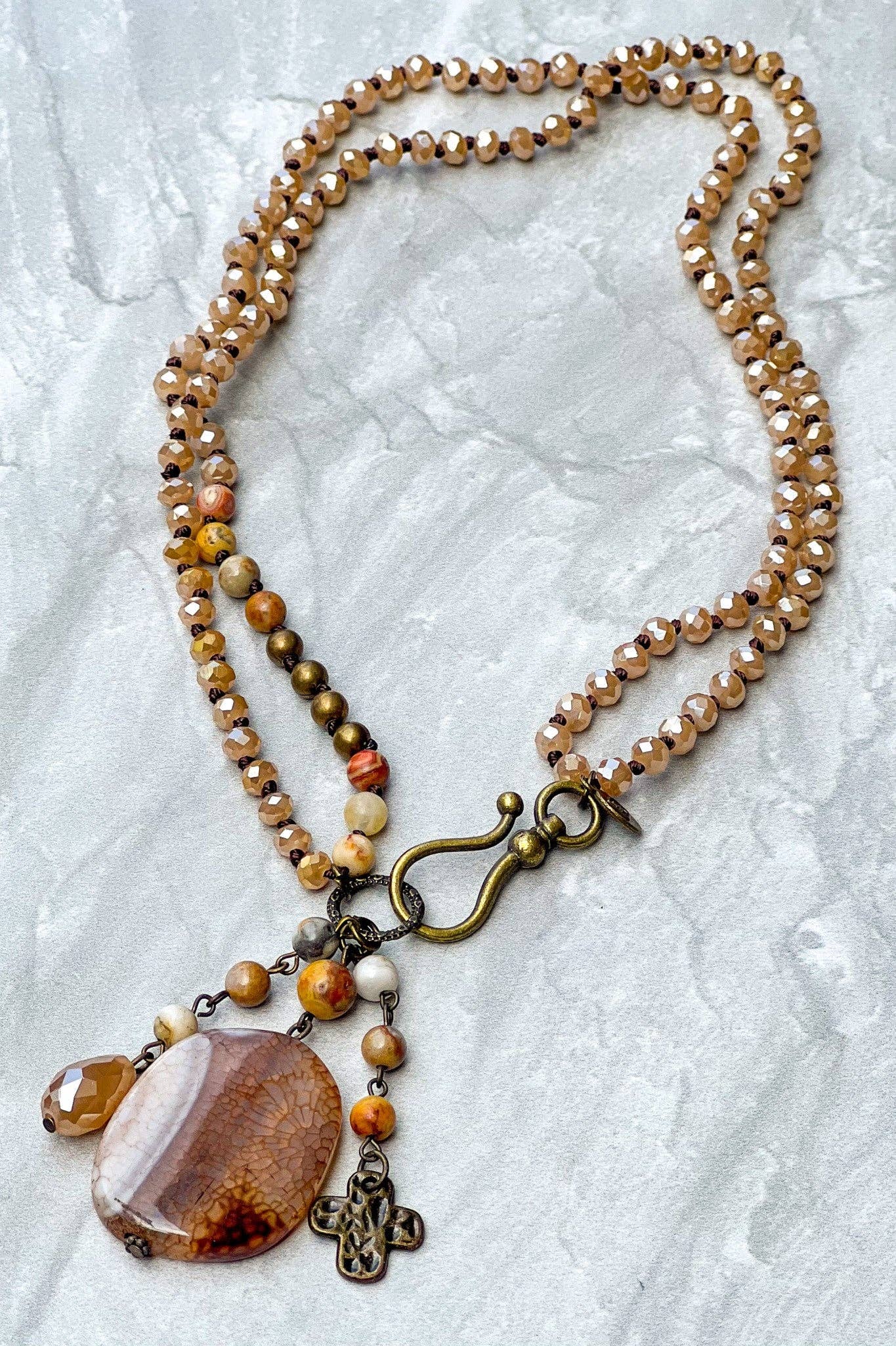Dylan Designs - Gizelle Necklace in Taupe Mix