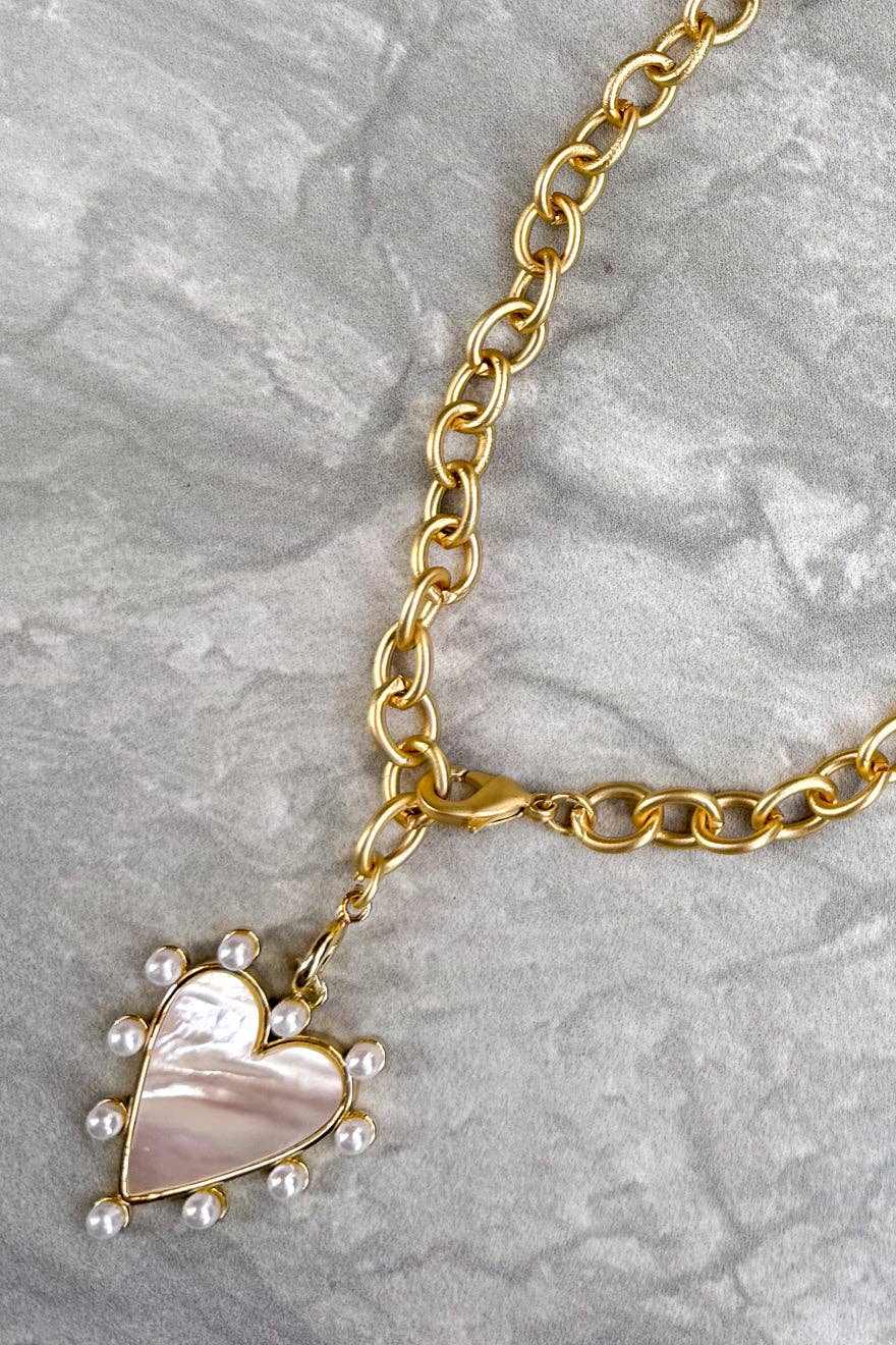Dylan Designs - Spotted Heart Long Necklace