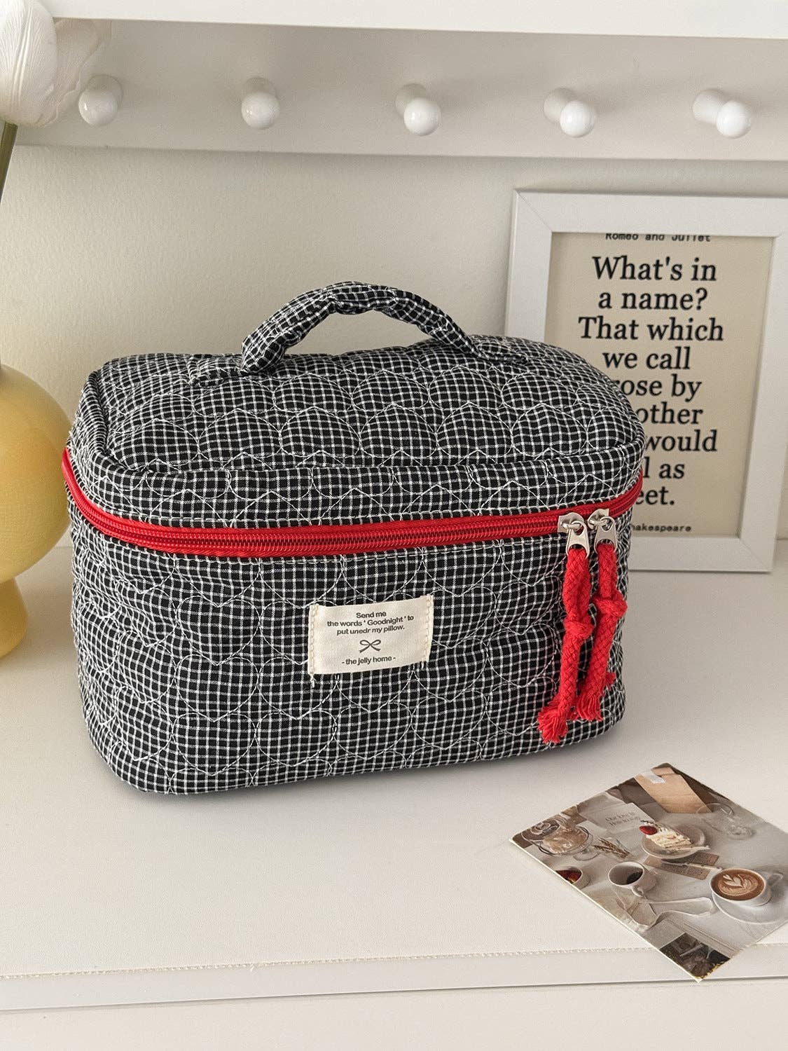 Dipped Shop Heart Plaid Quilted Travel Bags