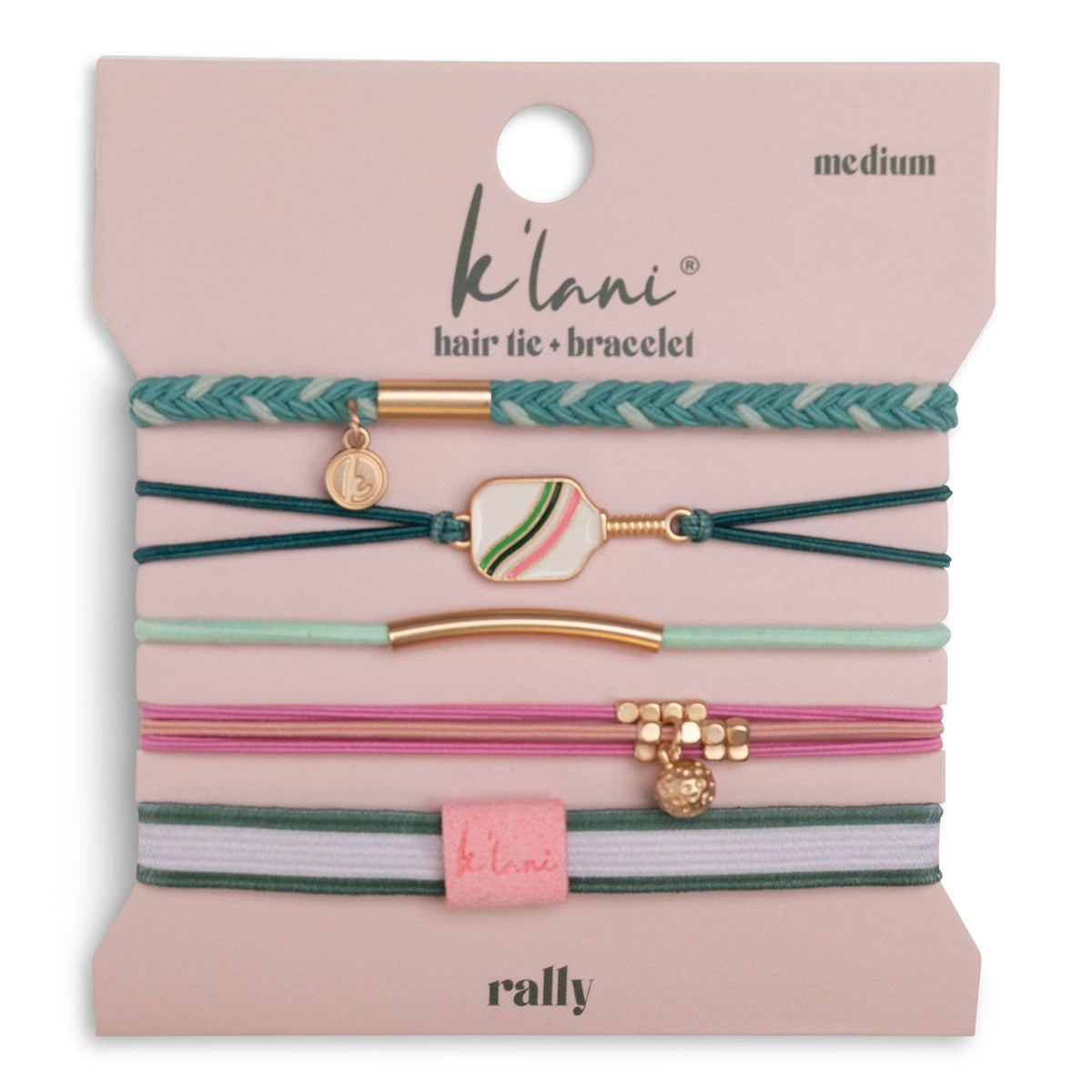 K'lani - Rally - Pickleball with Pink & Green Hair Tie Bracelets