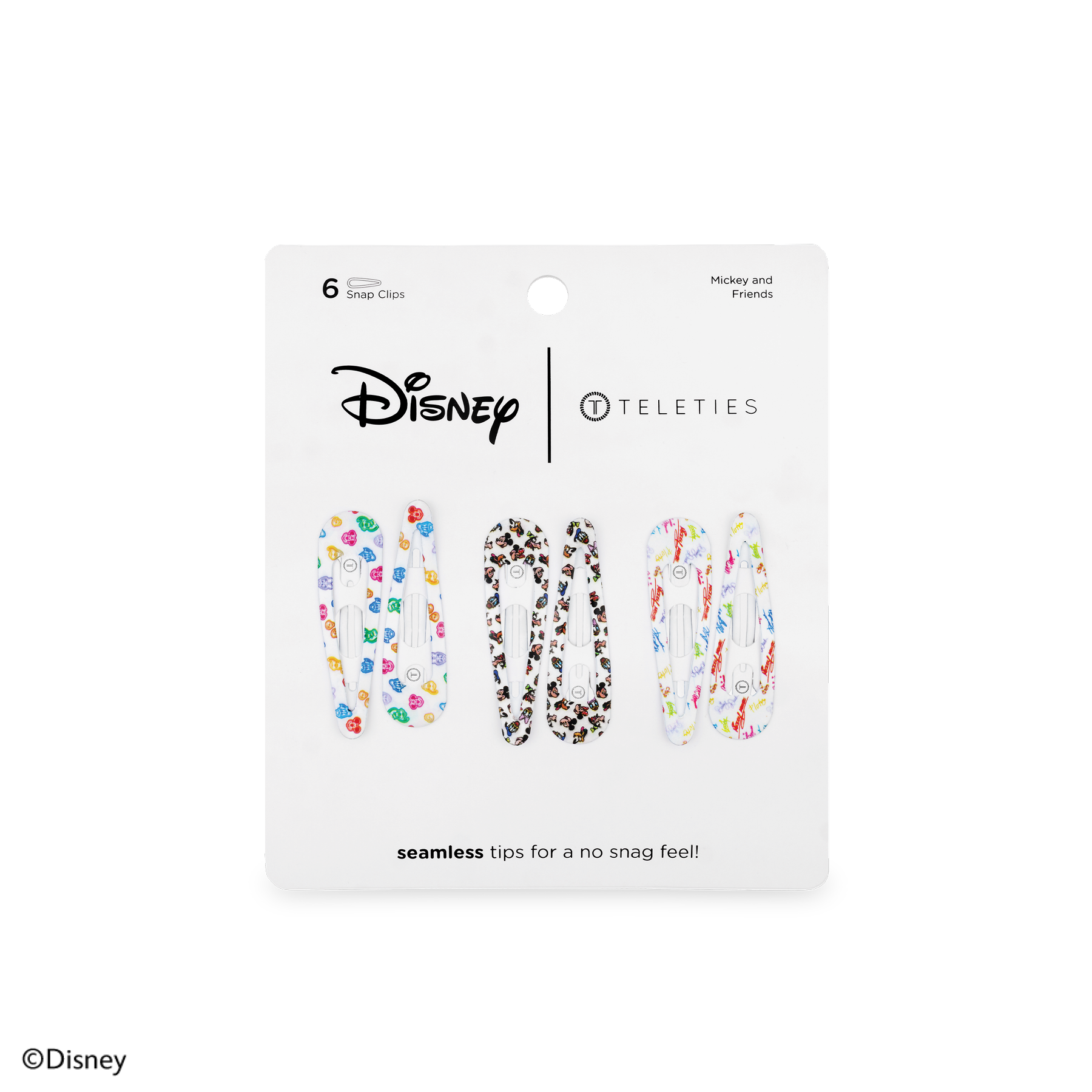 TELETIES - Mickey and Friends Snap Clip (6ct)