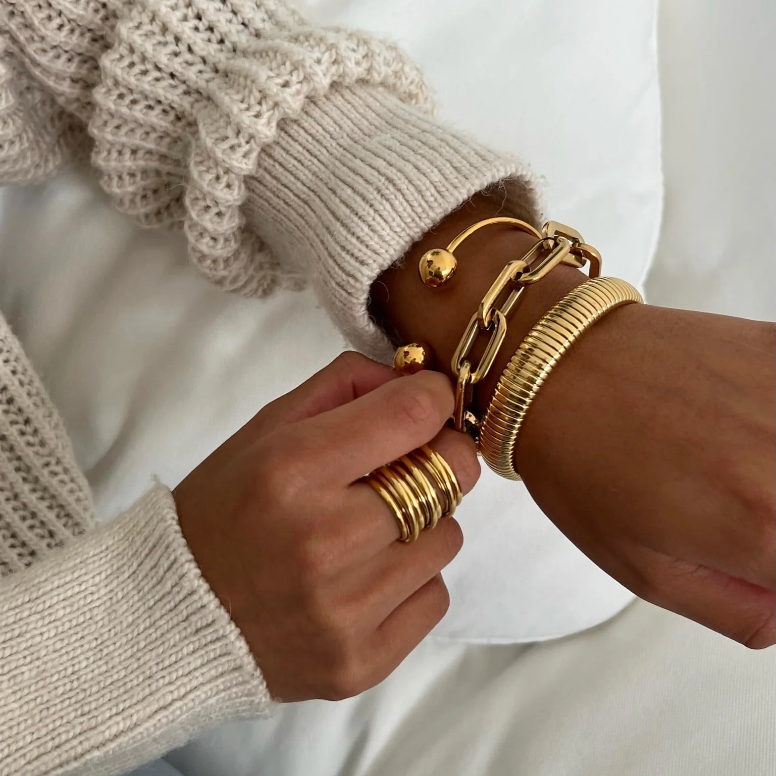 Ellie Vail Margot Coil Band Gold Ring