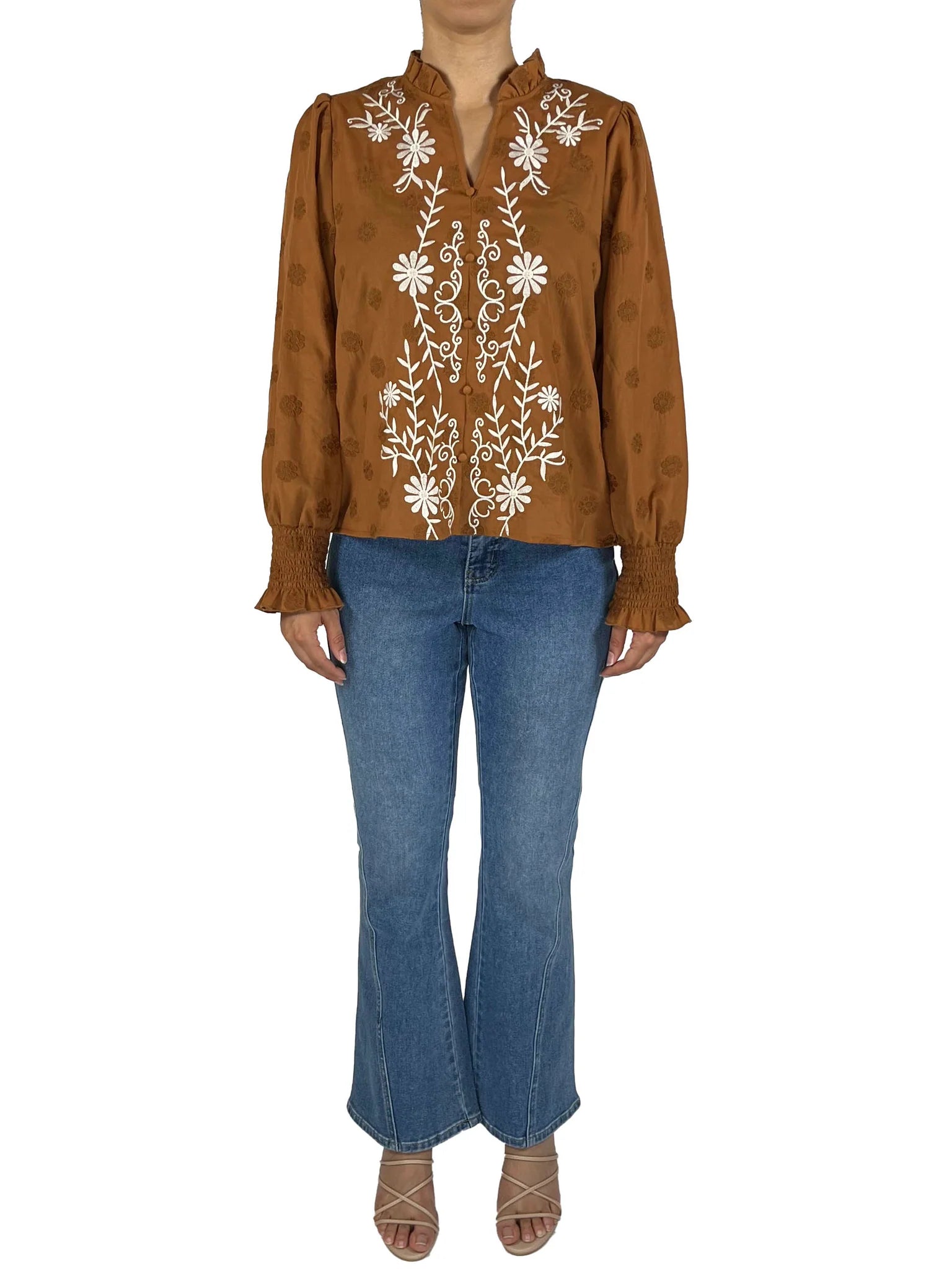 Liv LA Cinnamon Girl Embroidered Blouse