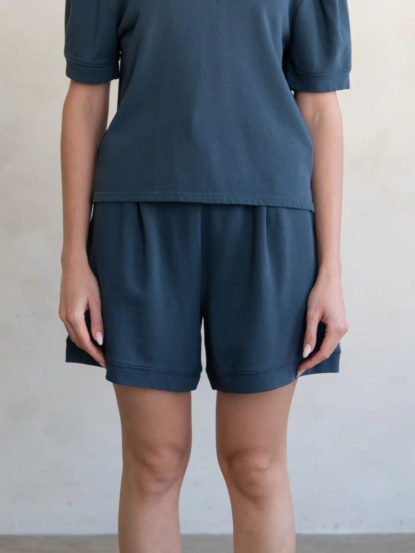 Elle Grey Relaxed Drawstring Sweat-Shorts