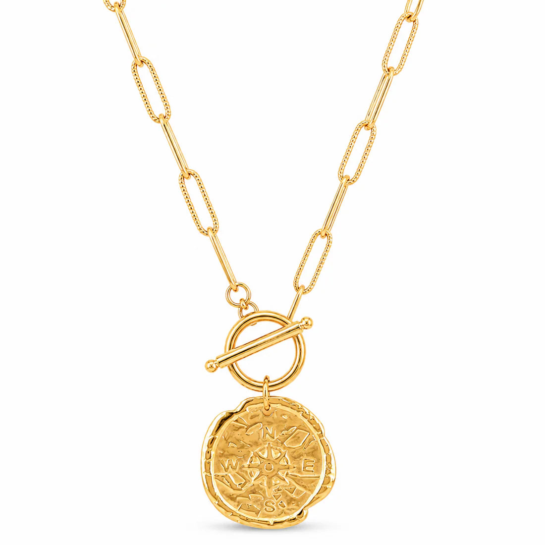 Ellie Vail Asher Compass Pendant Toggle Chain Necklace